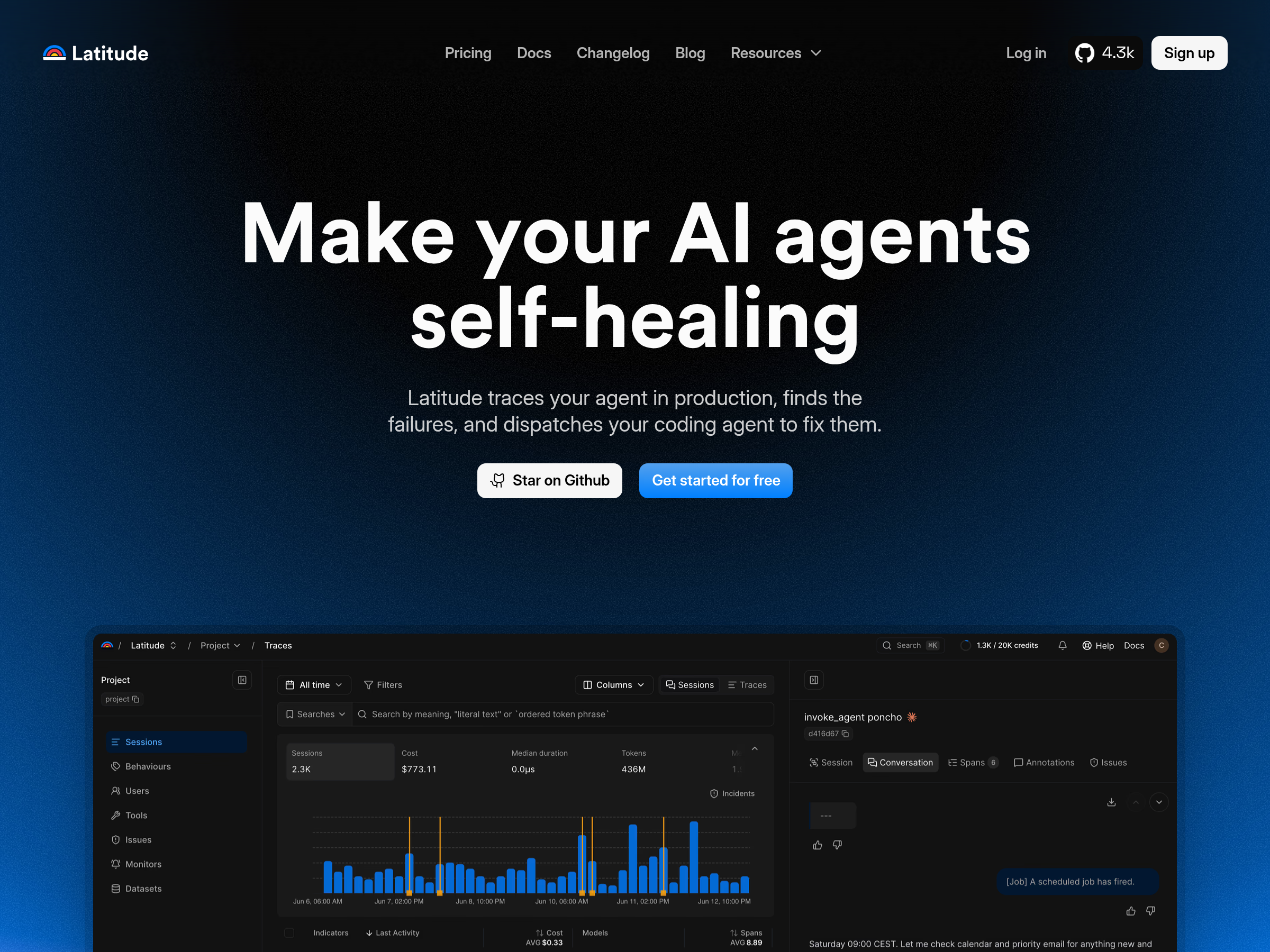 Screenshot of Latitude website