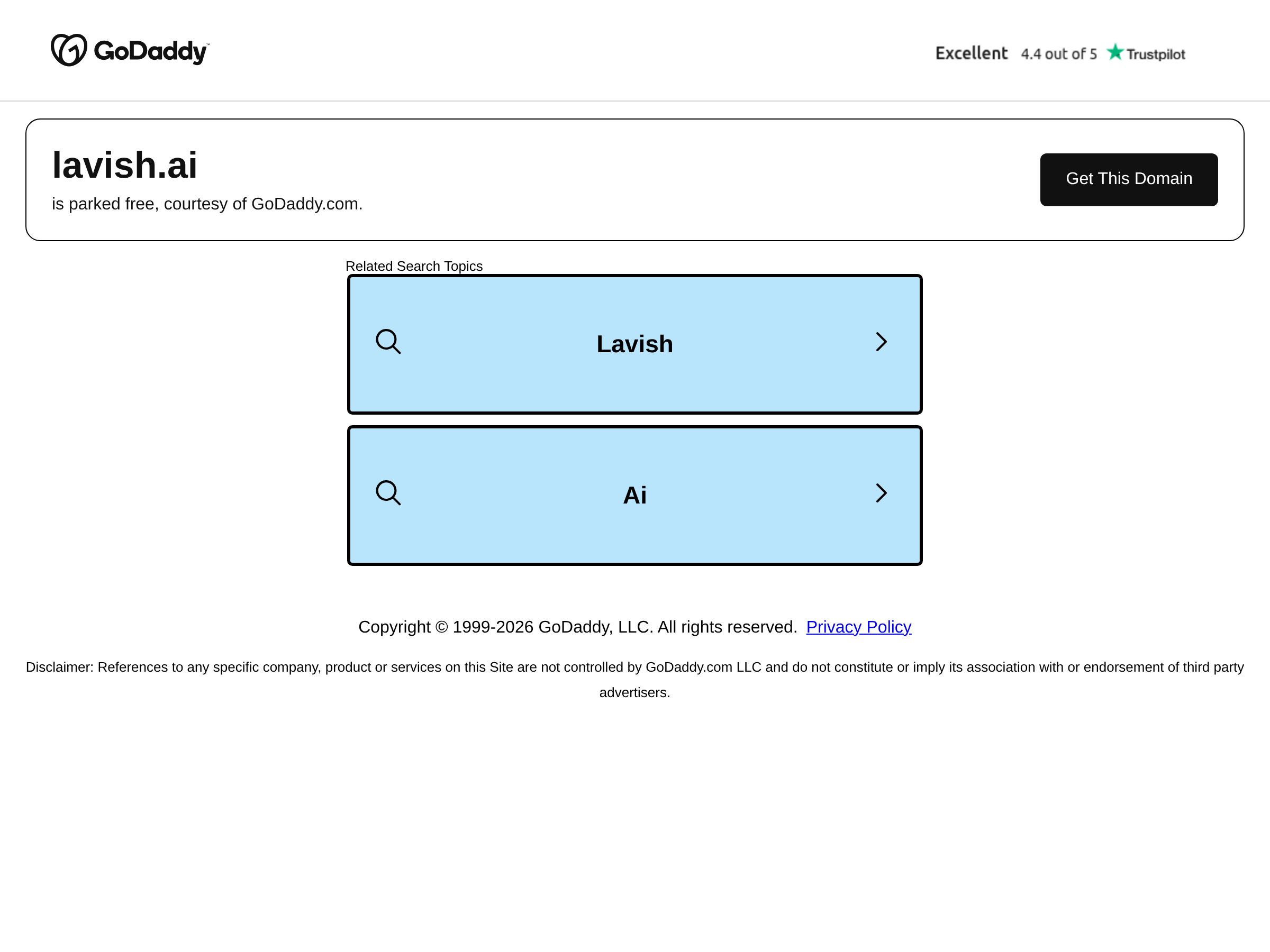Screenshot of Lavish website