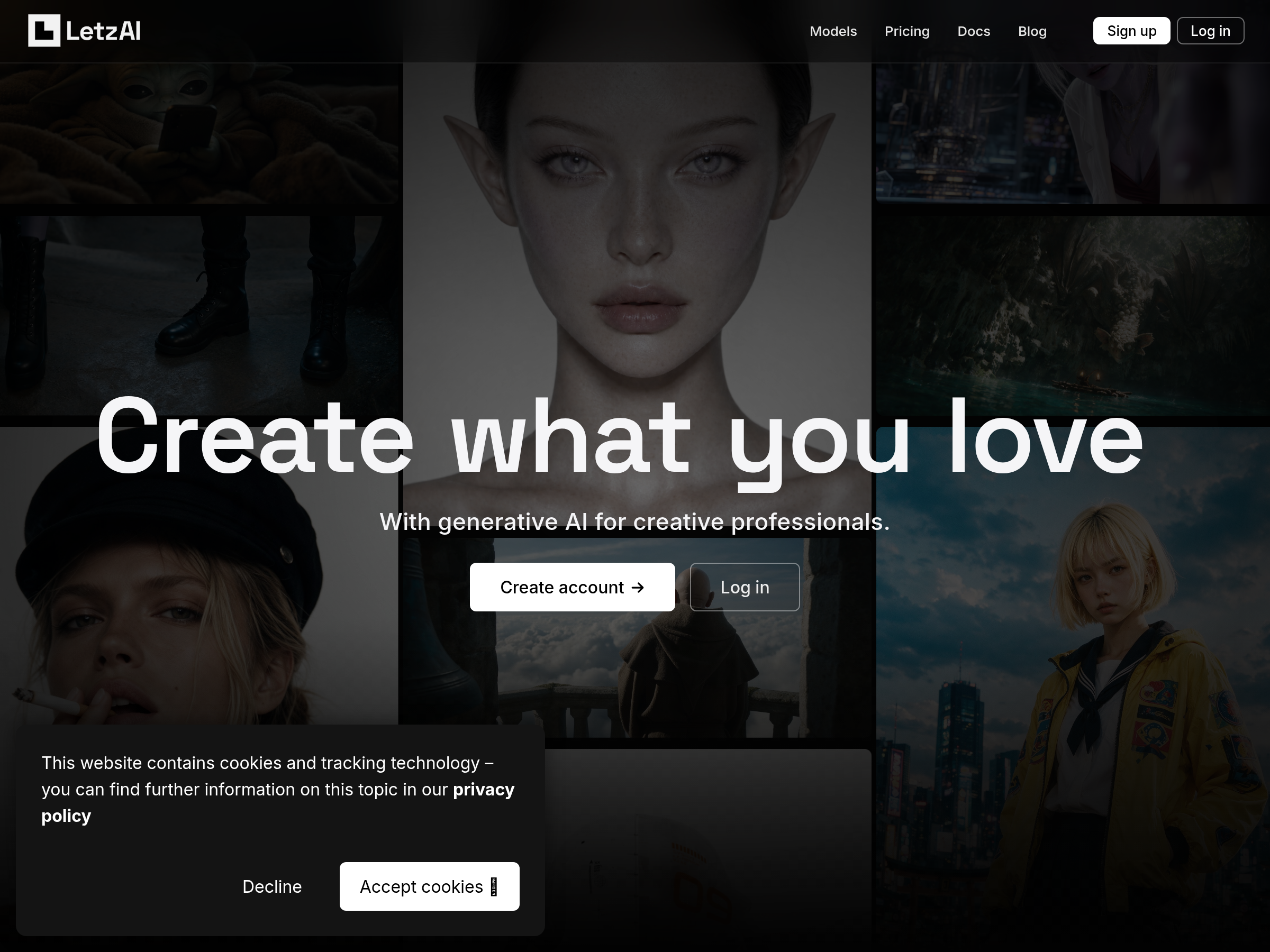 Screenshot of LetzAI website