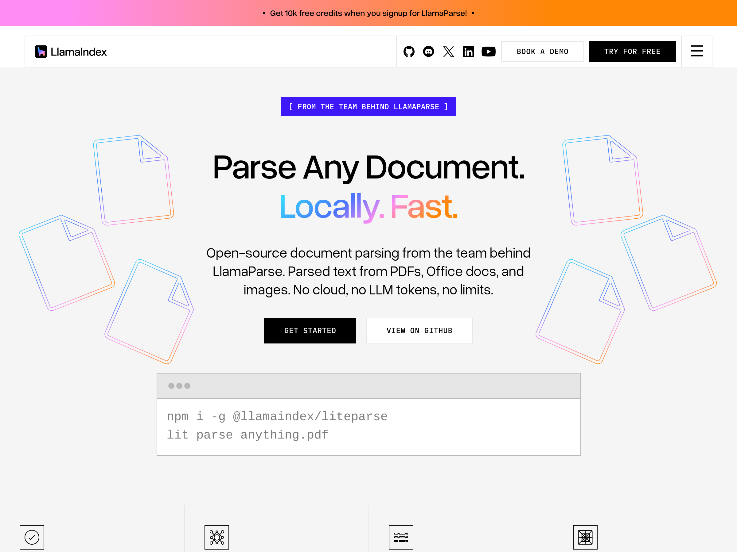Screenshot of LiteParse website