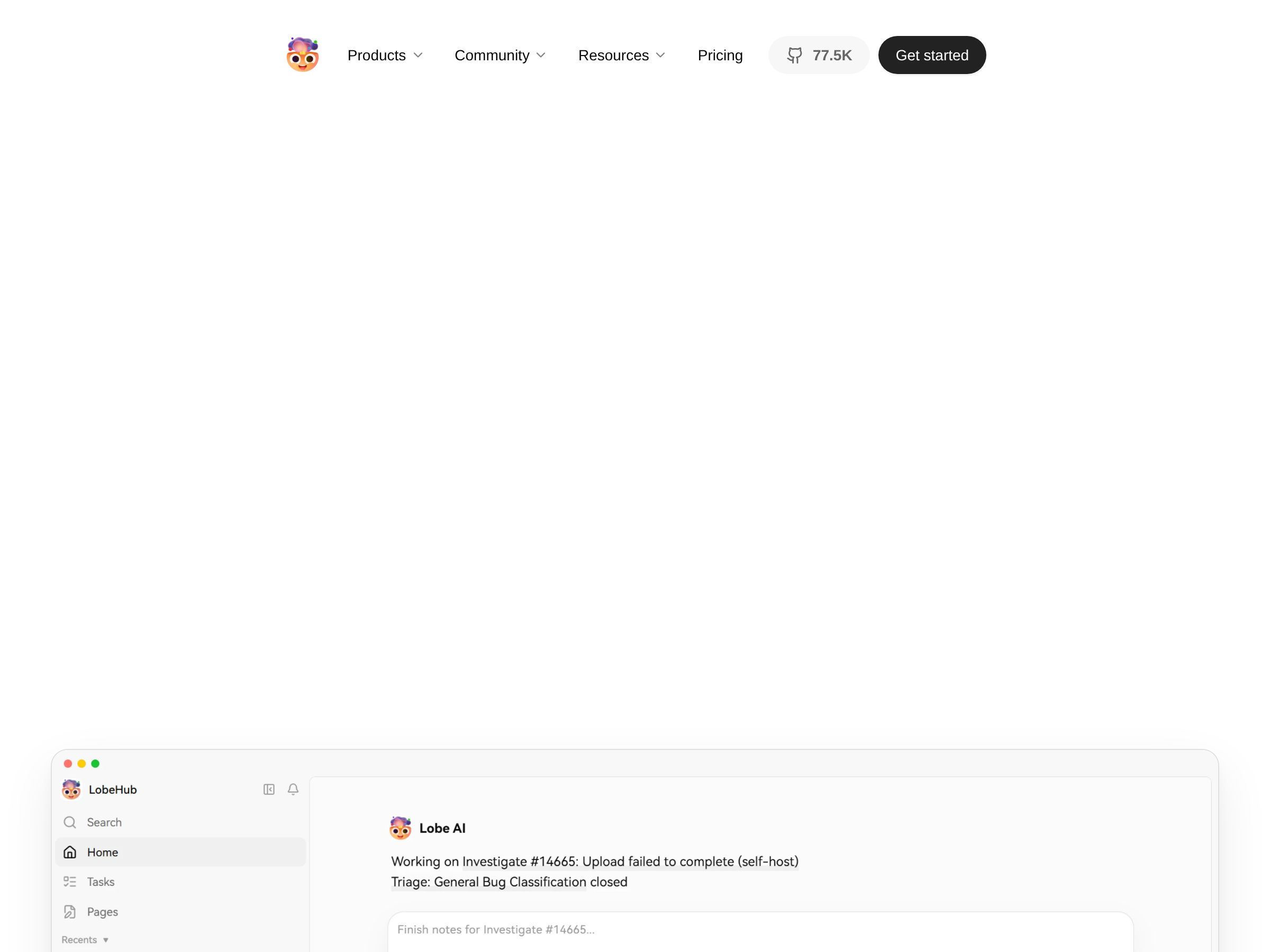 Screenshot of LobeHub website