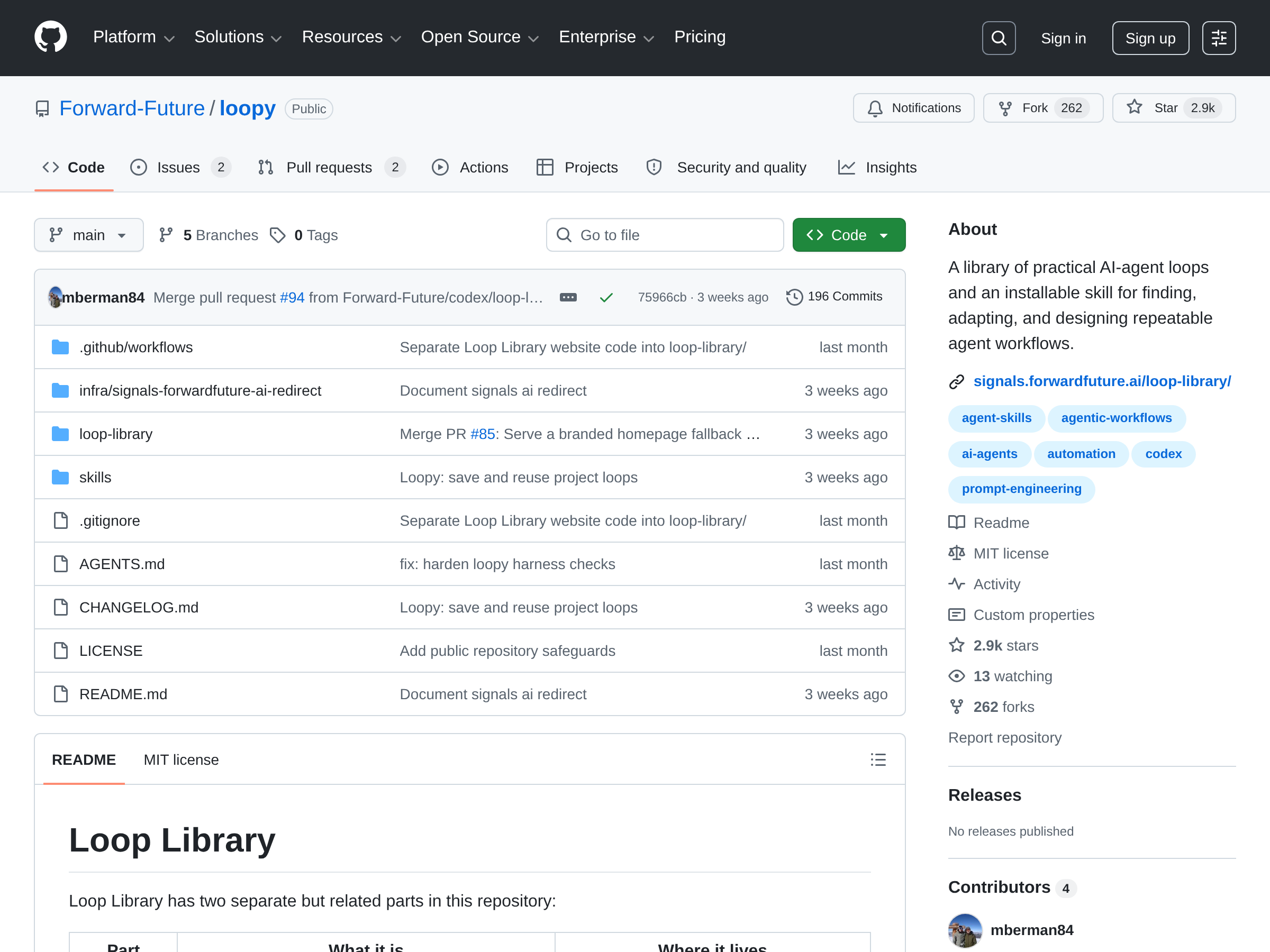 Screenshot of Loopy website