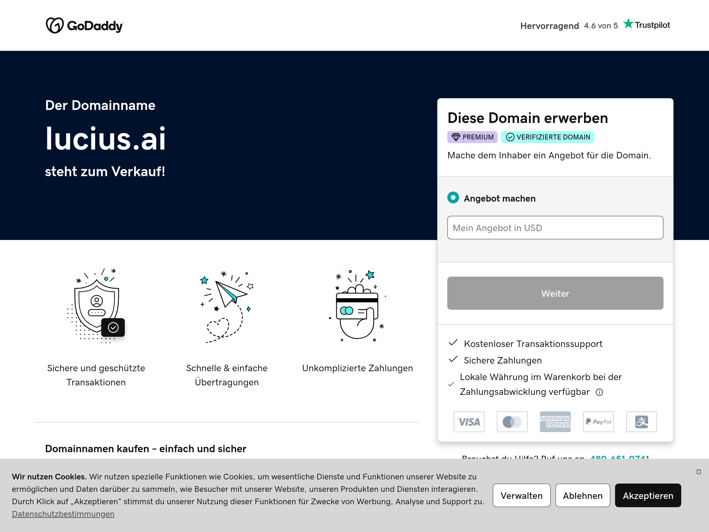 Screenshot of Lucius AI website