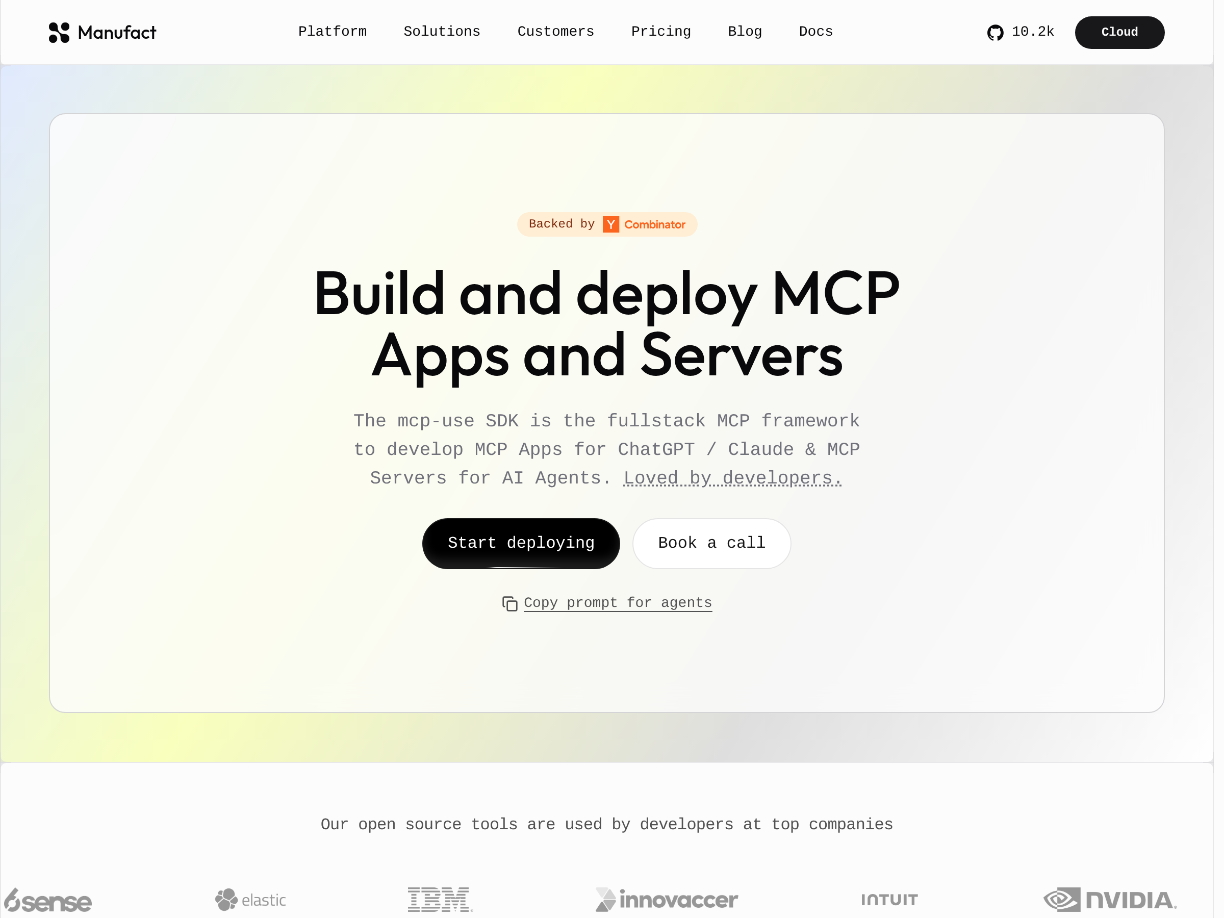 Screenshot of mcp-use website