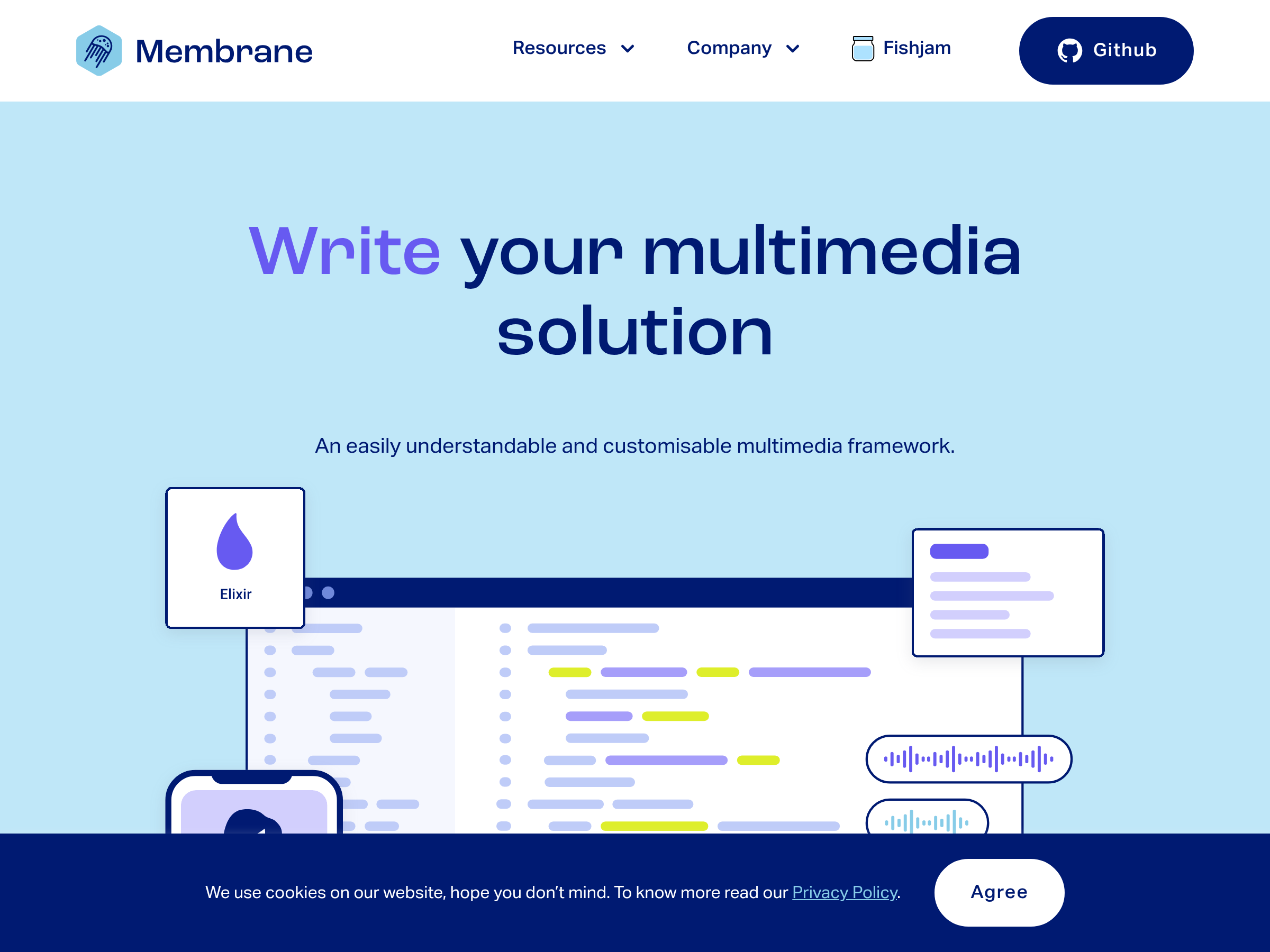 Screenshot of Membrane website