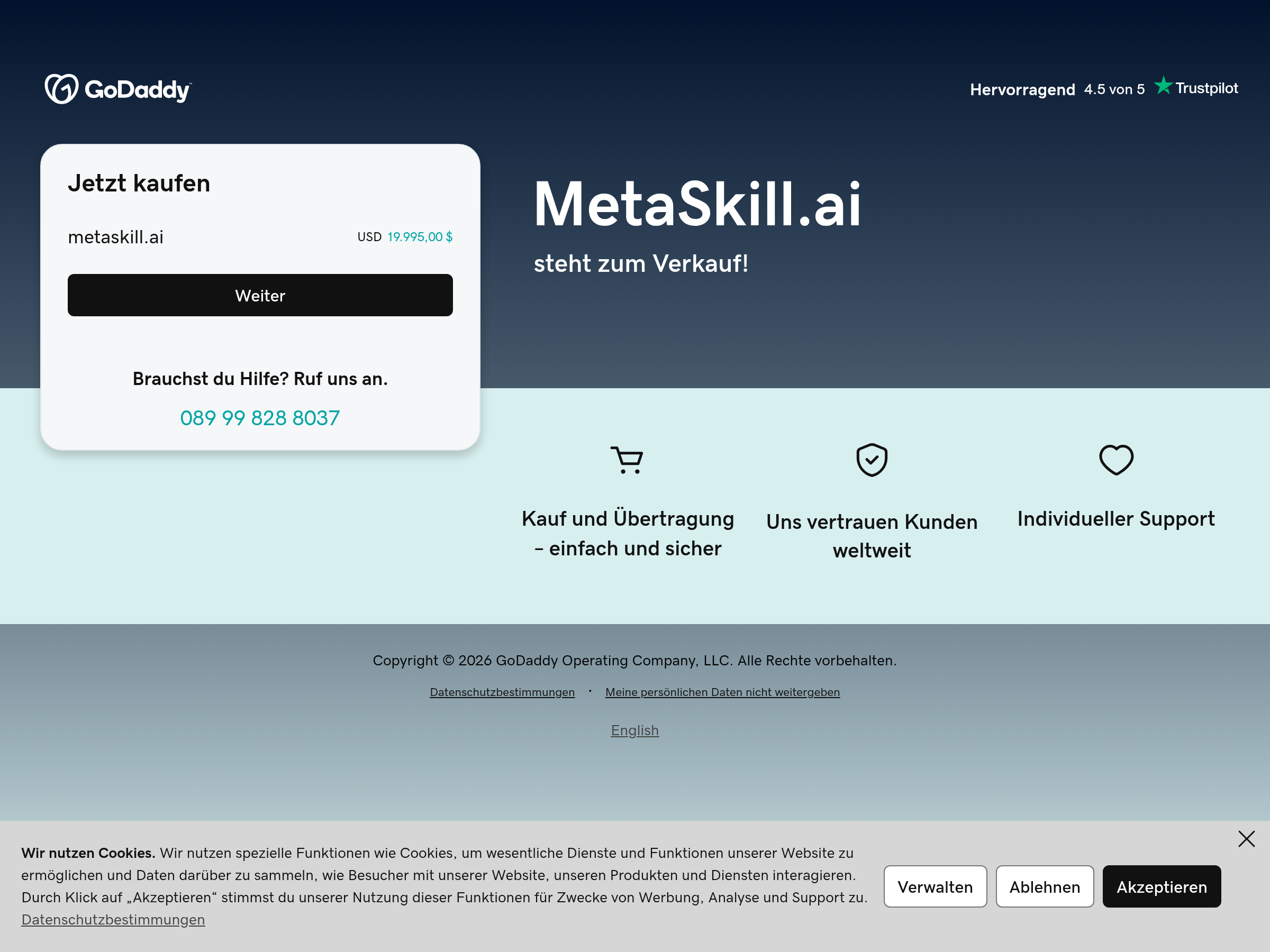 Screenshot of MetaSkill website