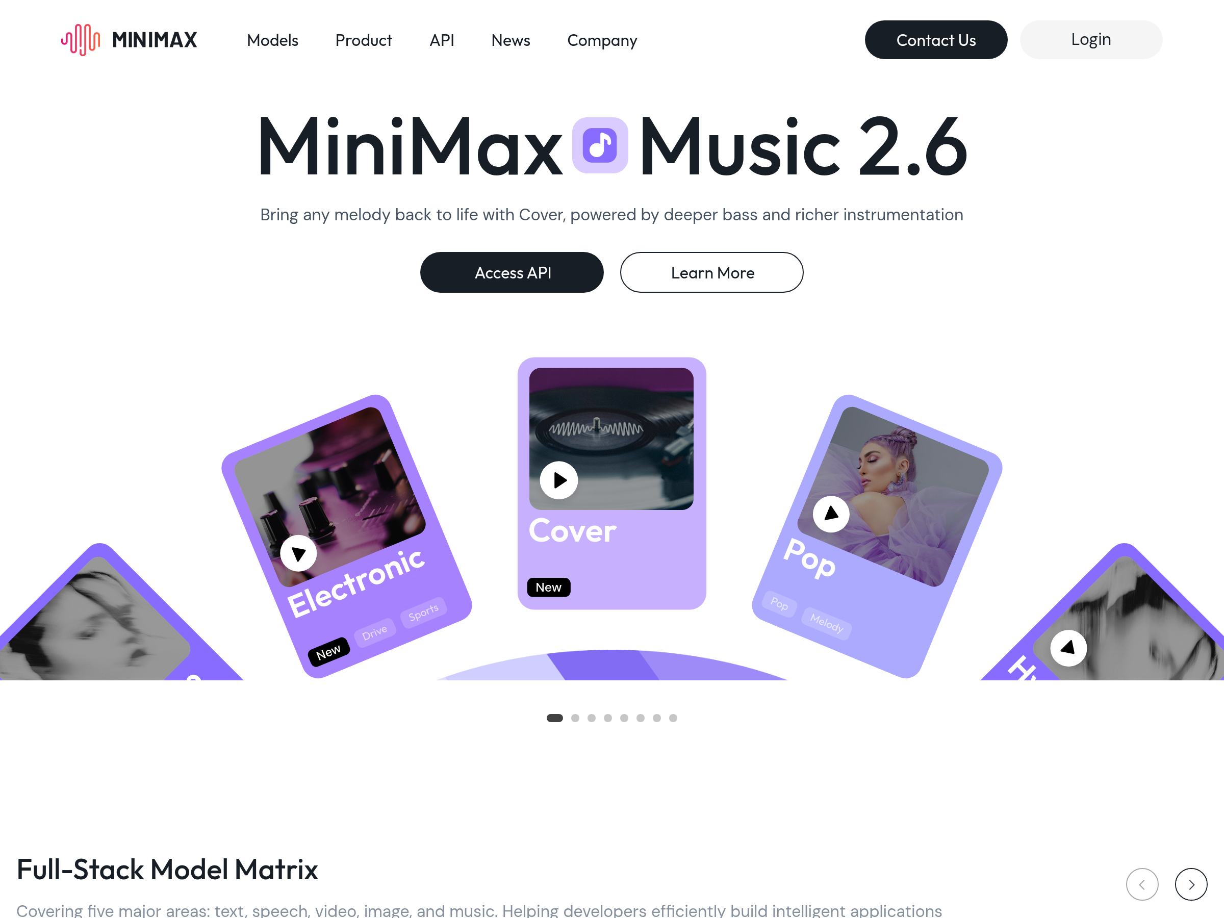 Screenshot of Minimax Hub website