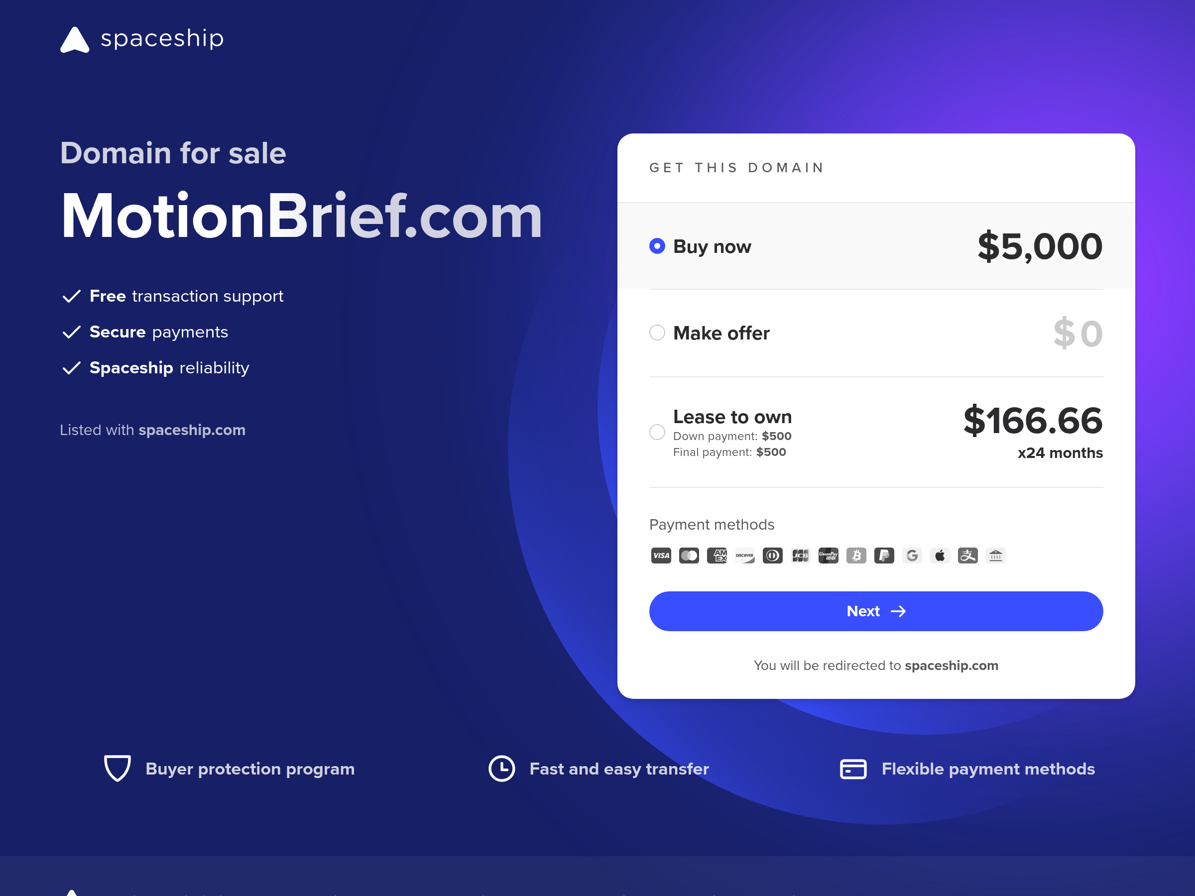 Screenshot of Motion website