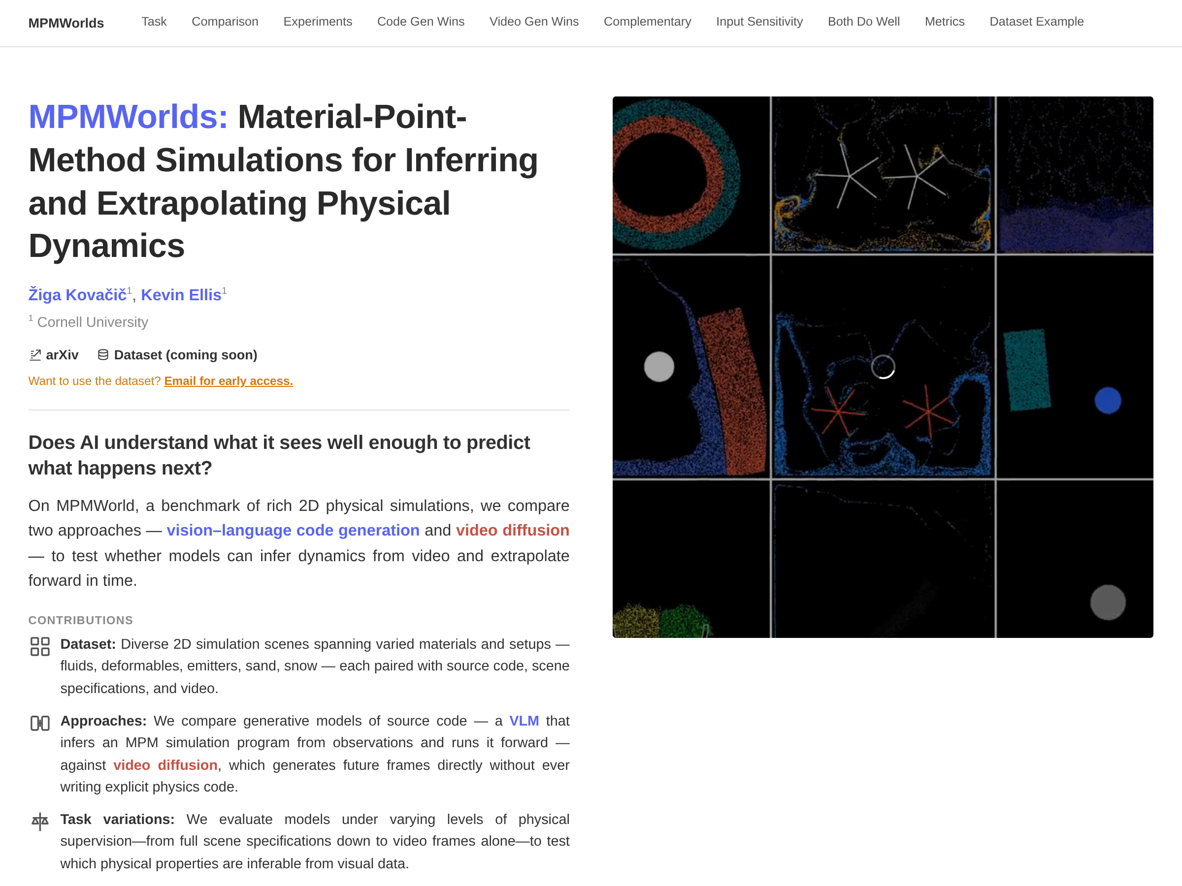 Screenshot of MPMWorlds website