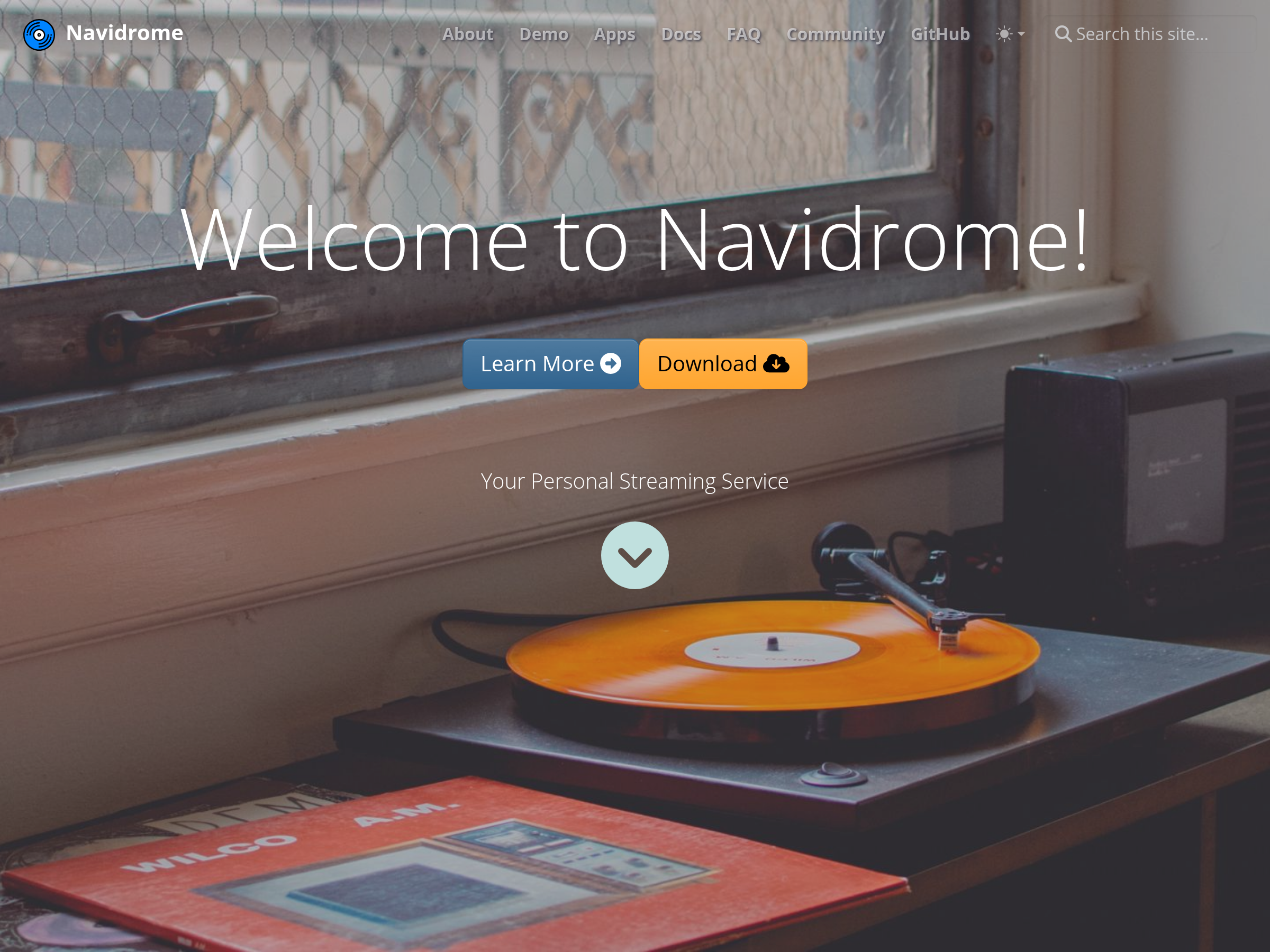Screenshot of Navidrome website