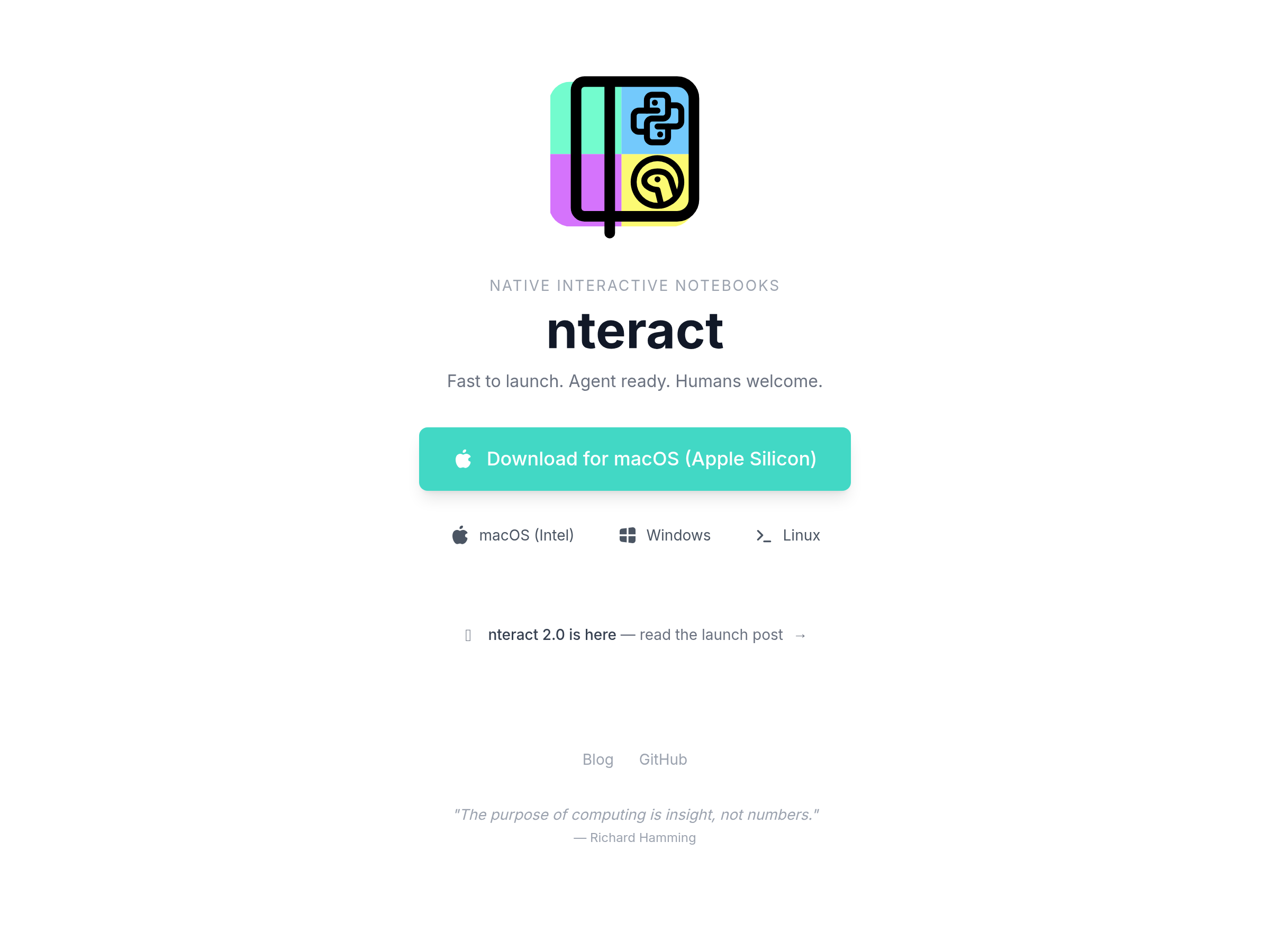 Screenshot of nteract website