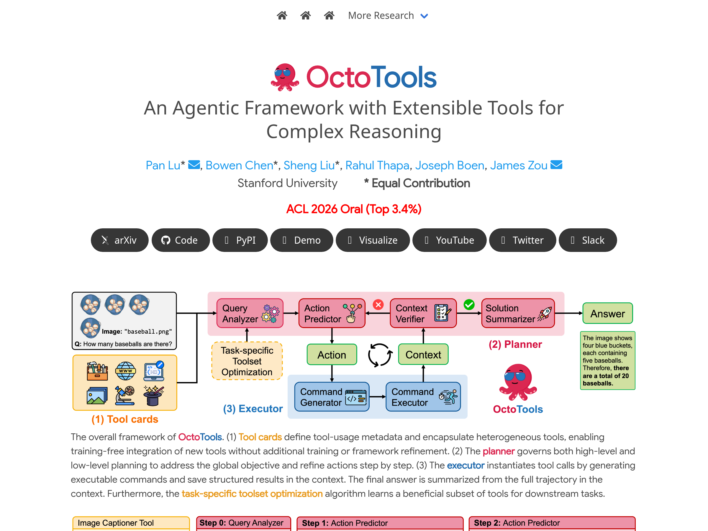 Screenshot of OctoTools website