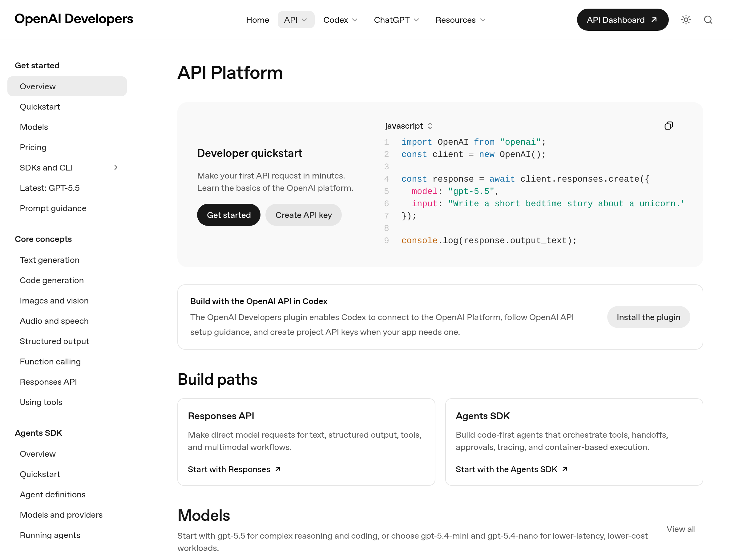 Screenshot of OpenAI Developers plugin website