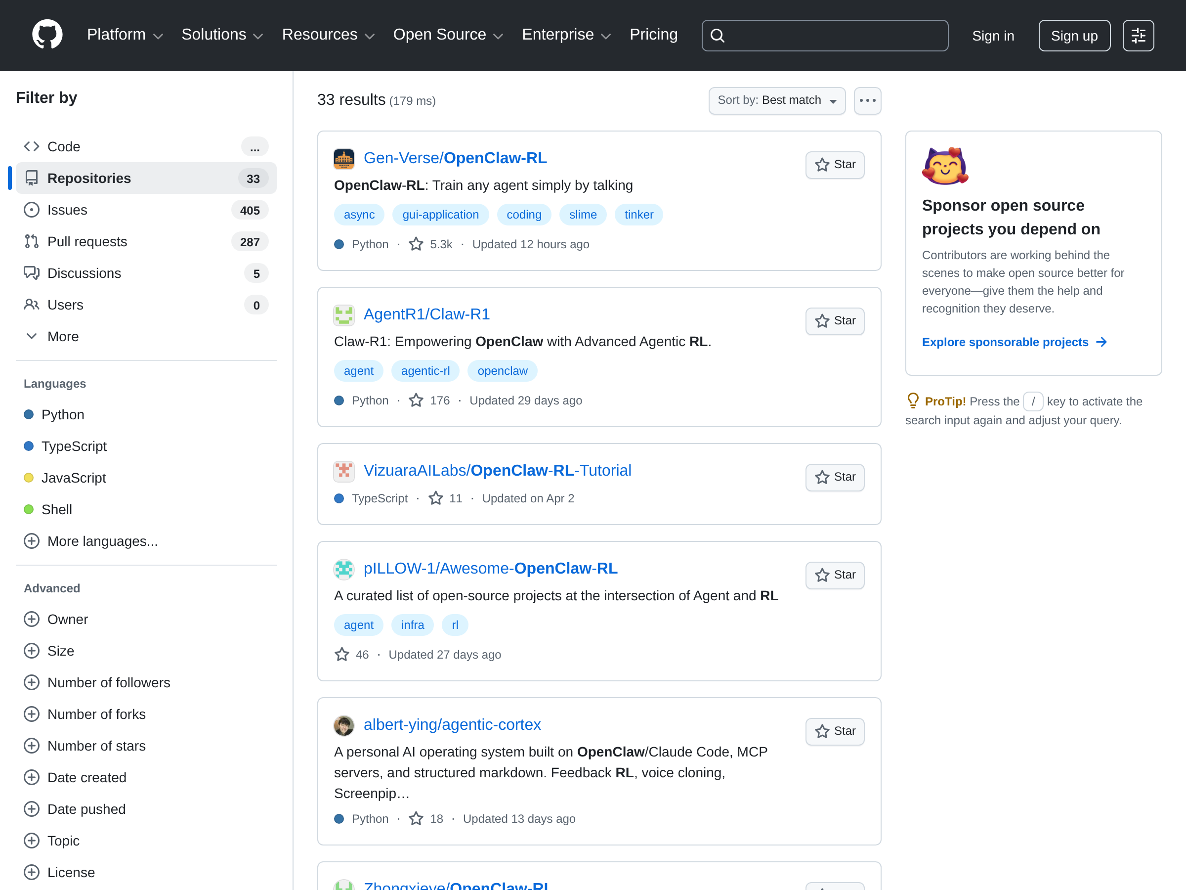 Screenshot of OpenClaw-RL website
