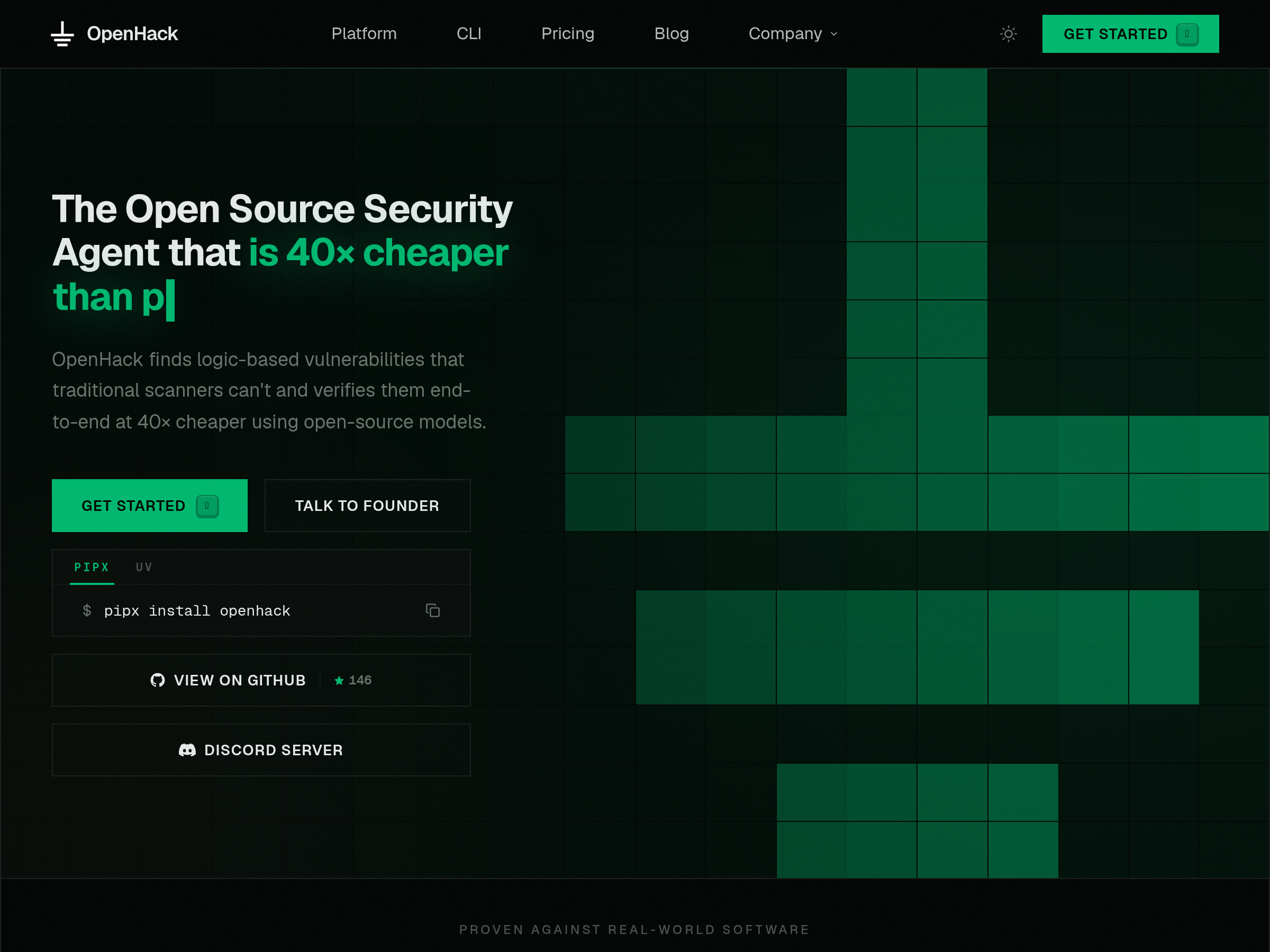 Screenshot of OpenHack website