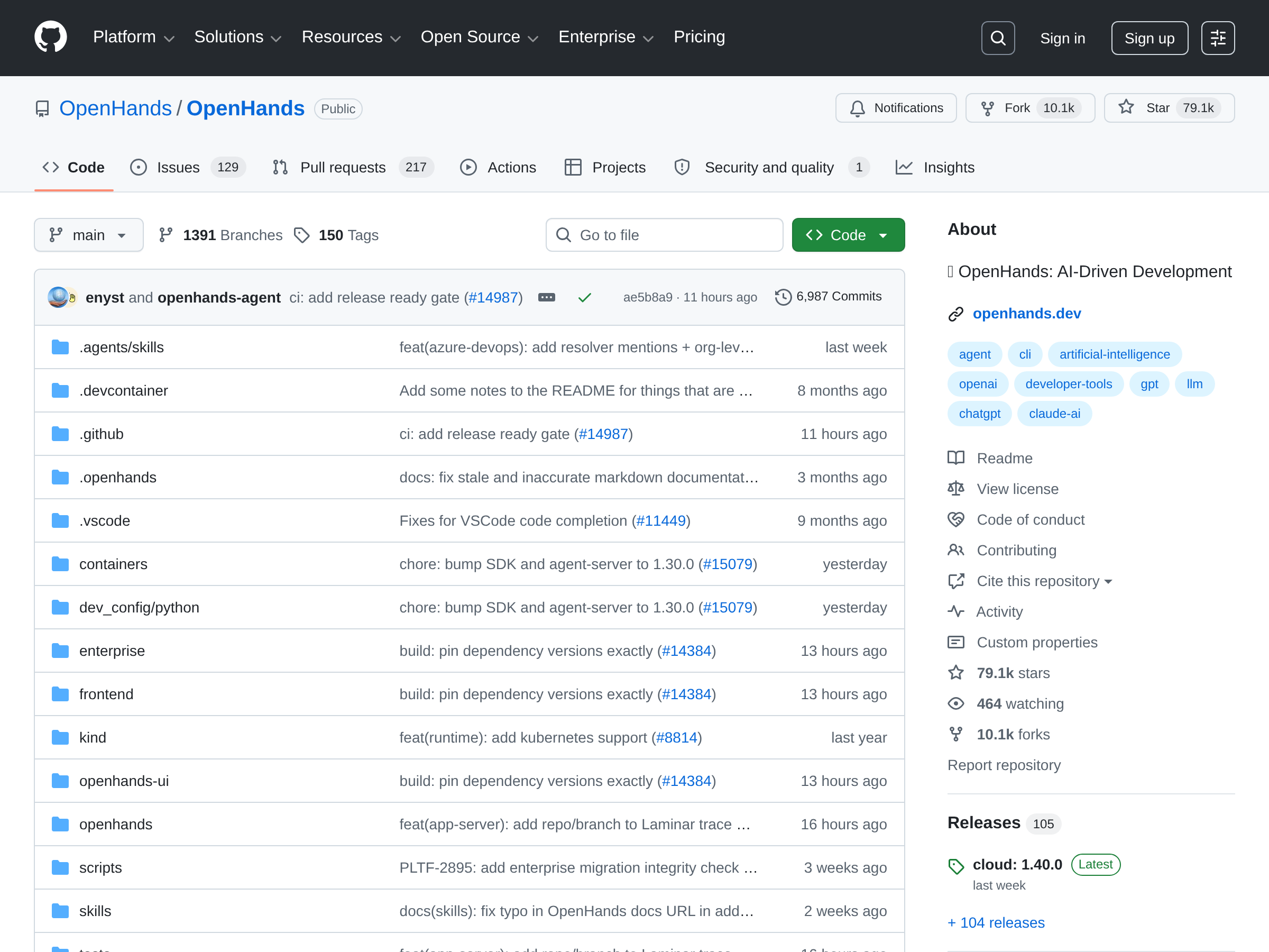Screenshot of OpenHands Index website