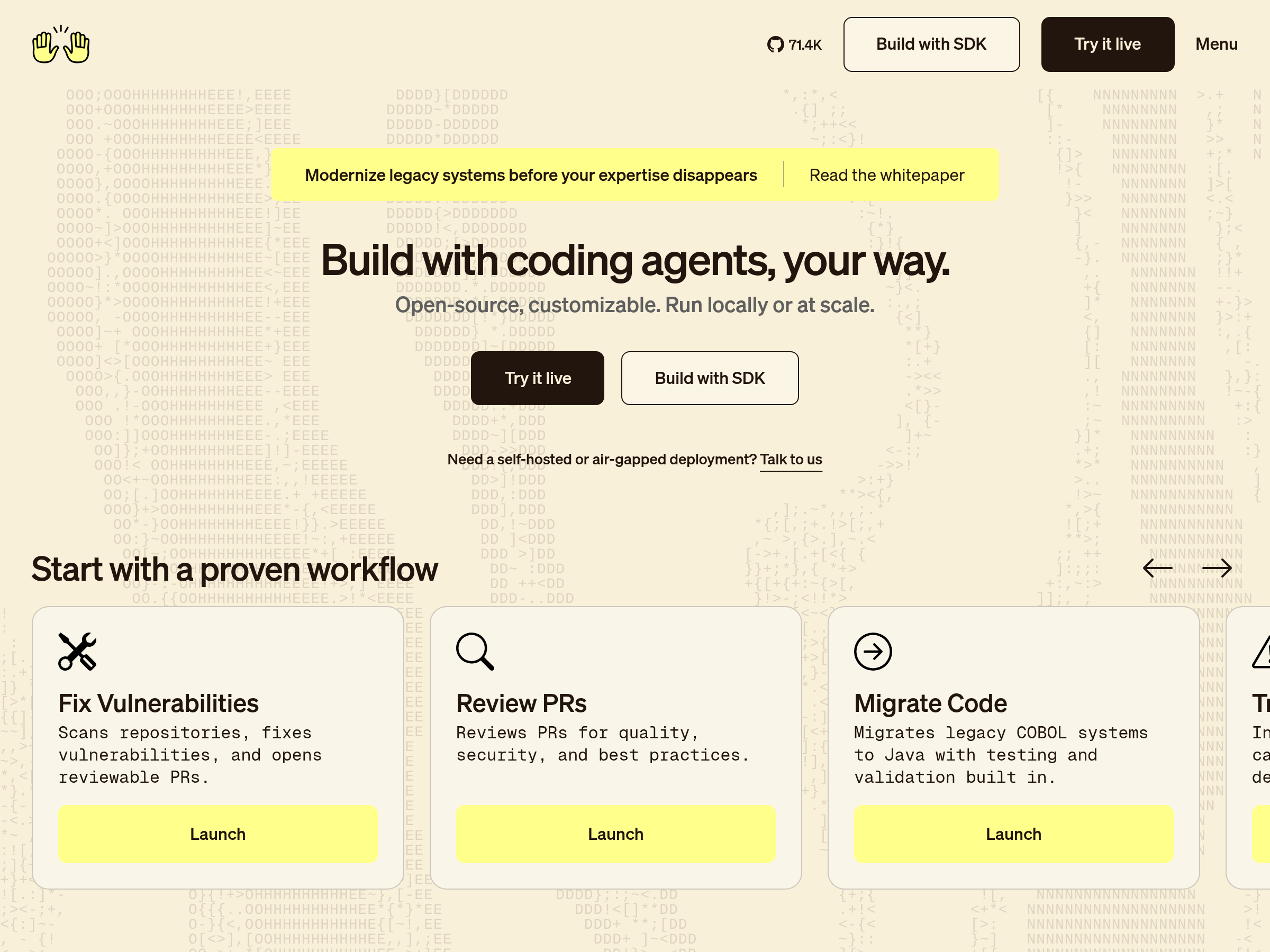 Screenshot of OpenHands website