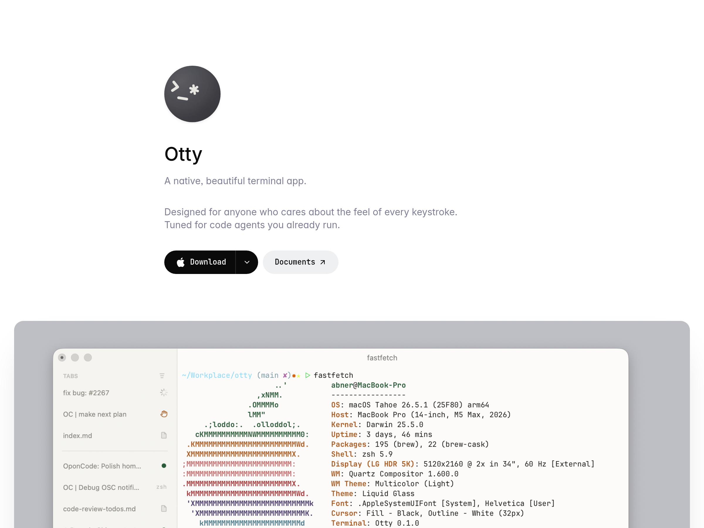 Screenshot of Otty website