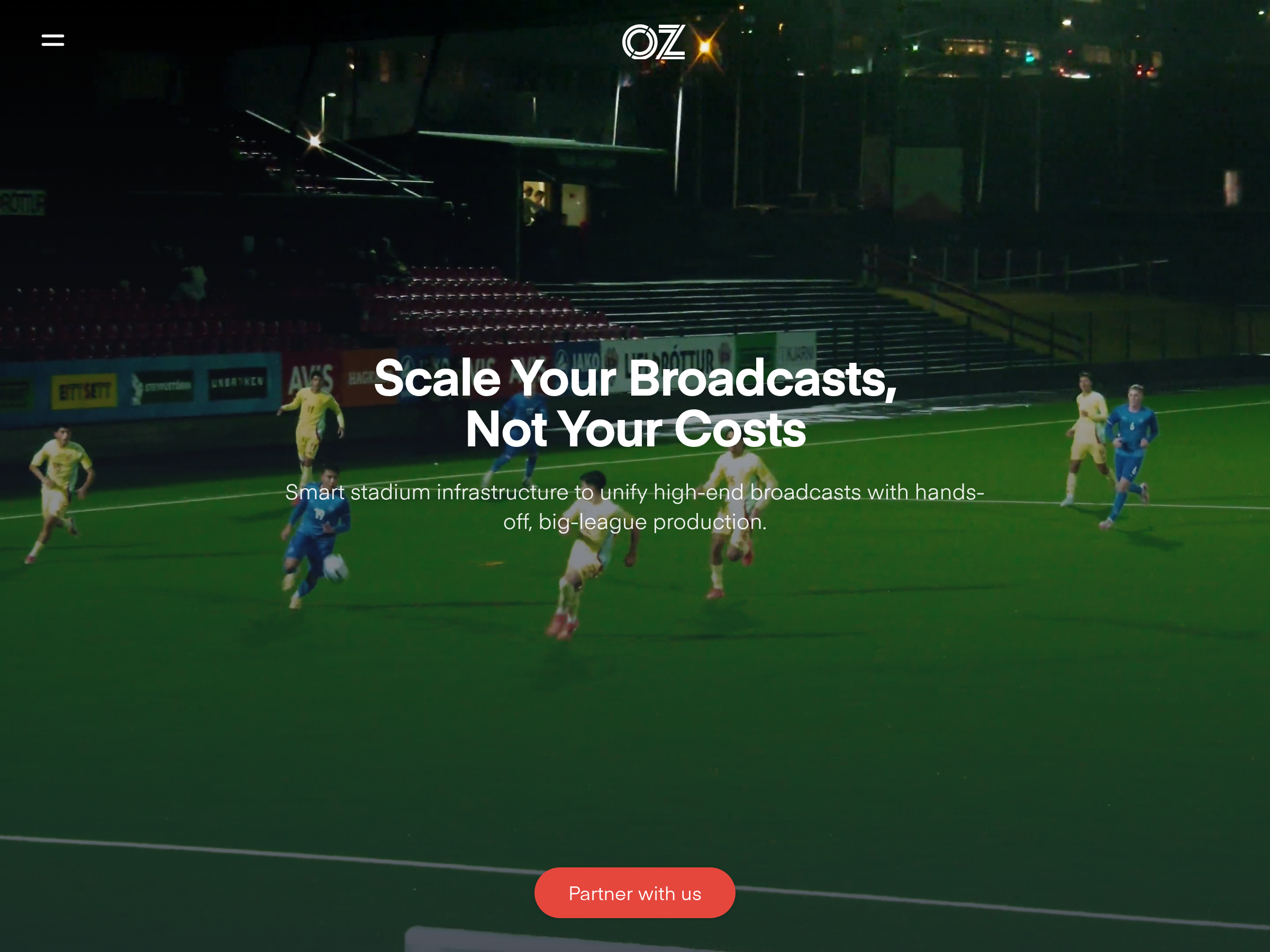 Screenshot of Oz website