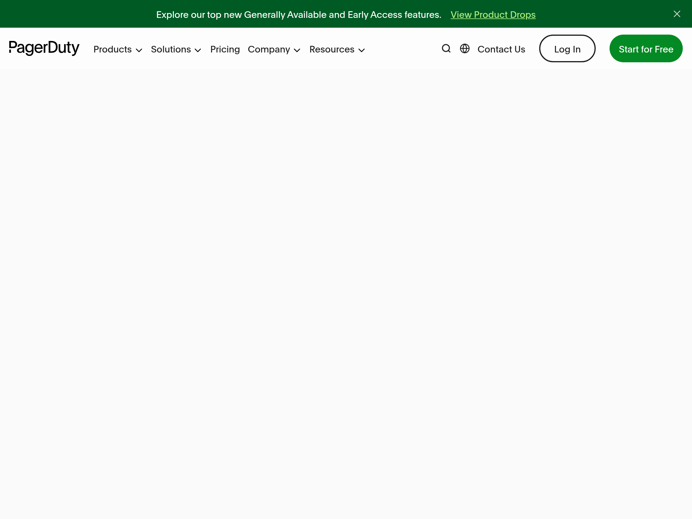 Screenshot of PagerDuty website