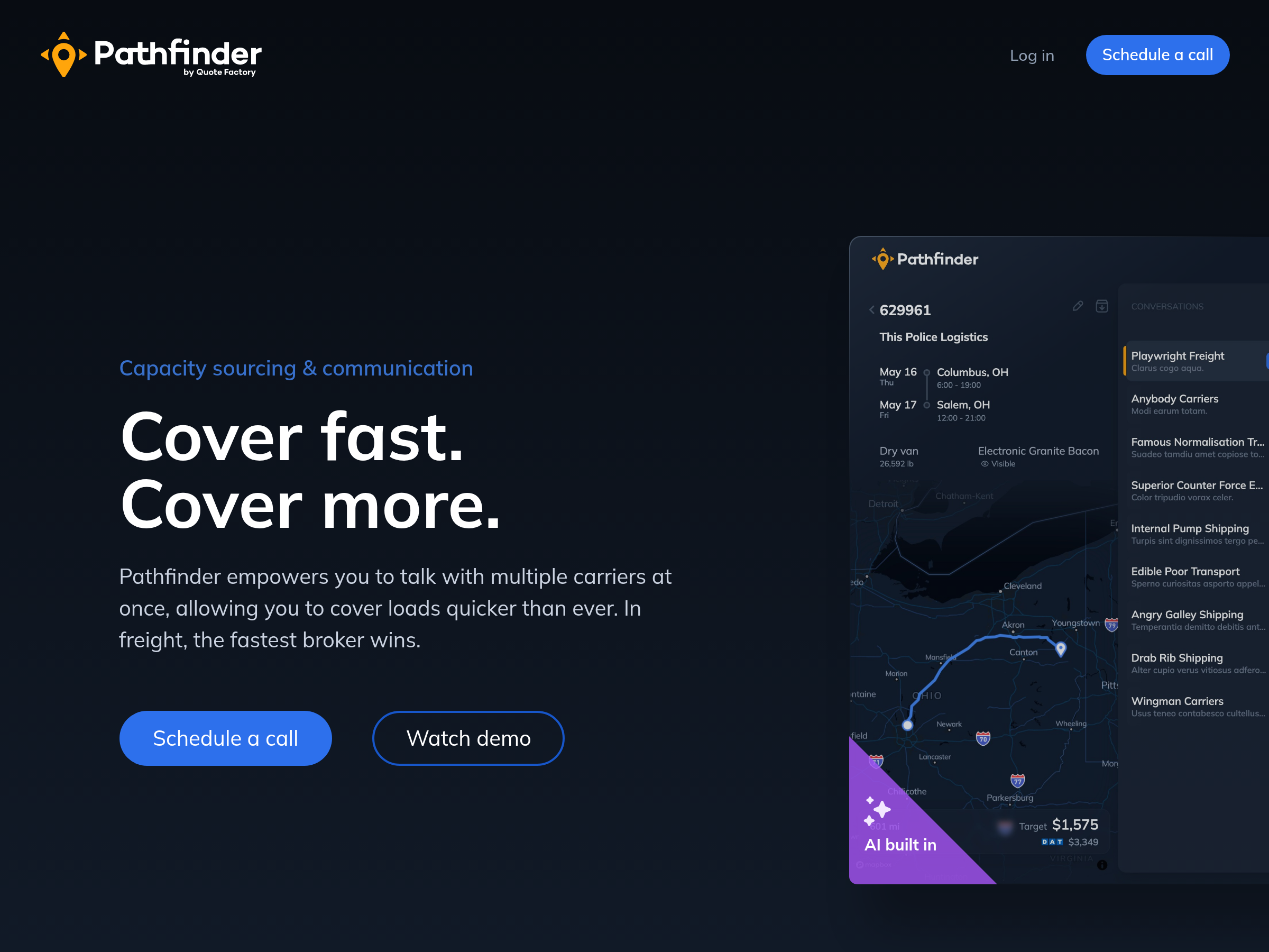 Screenshot of Pathfinder website