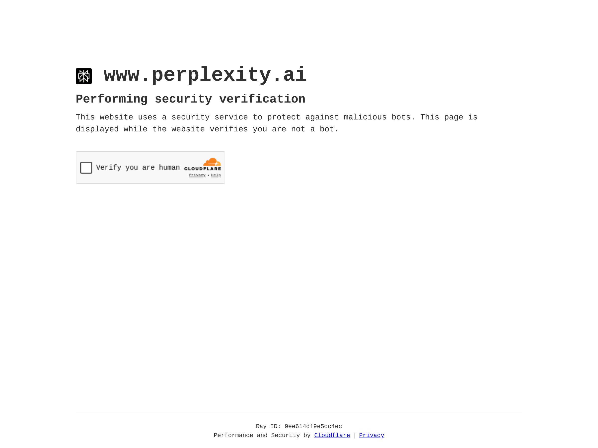 Screenshot of Perplexity website
