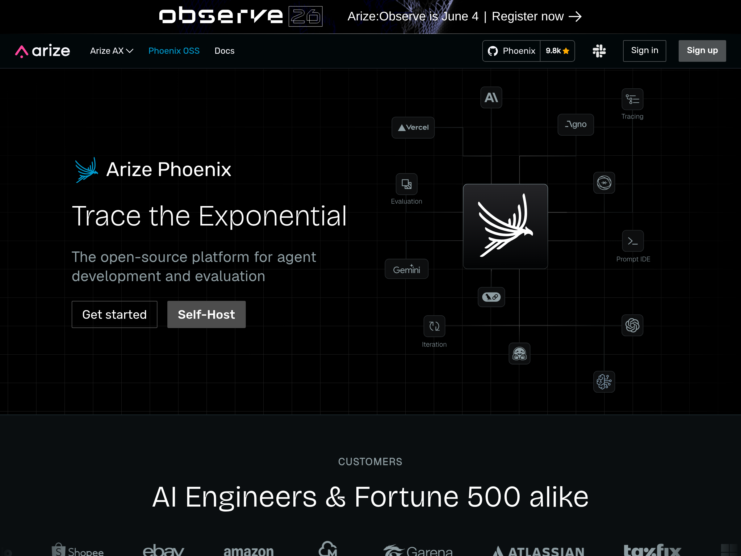 Screenshot of Phoenix website