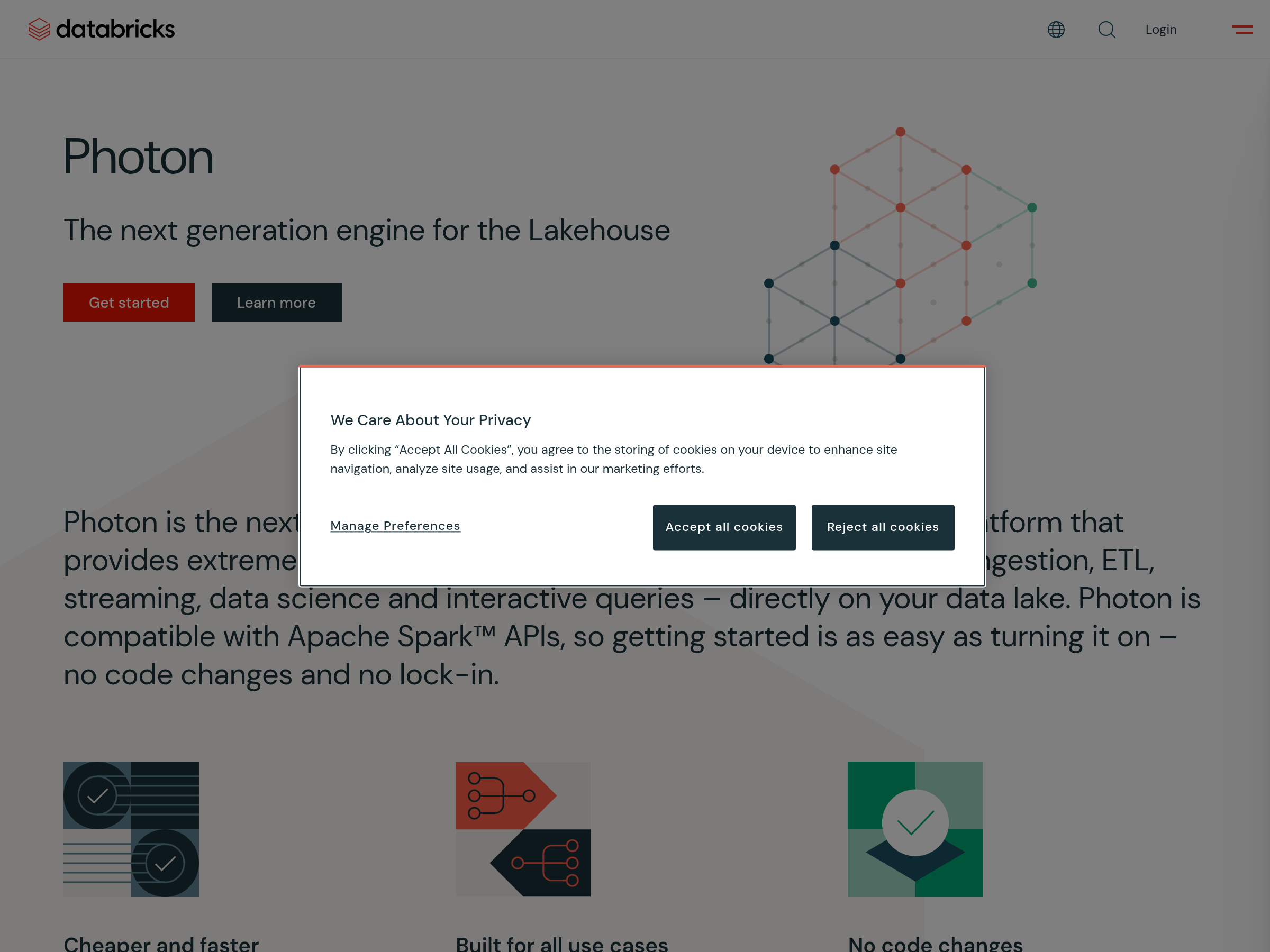 Screenshot of Photon website