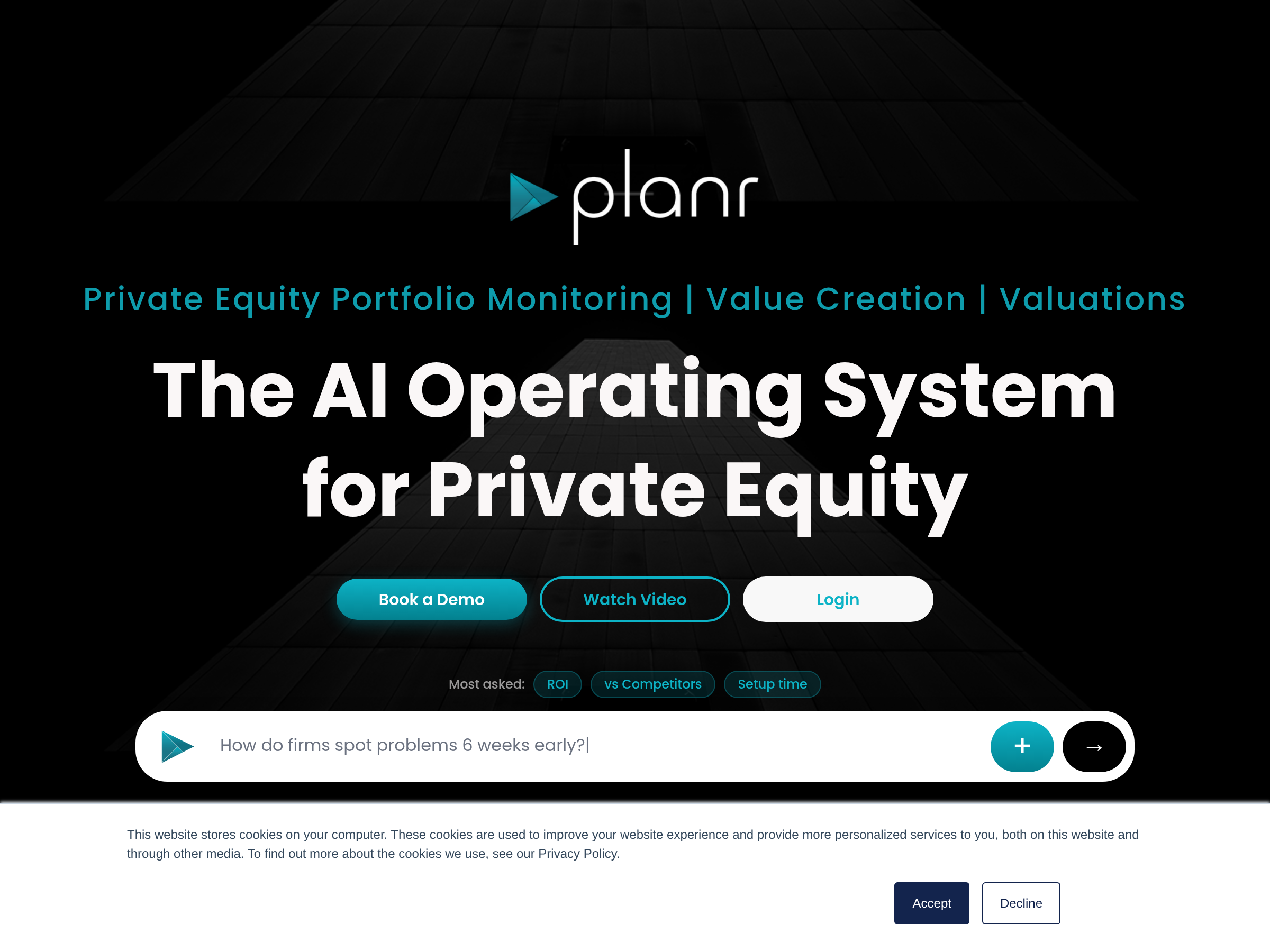 Screenshot of Planr website