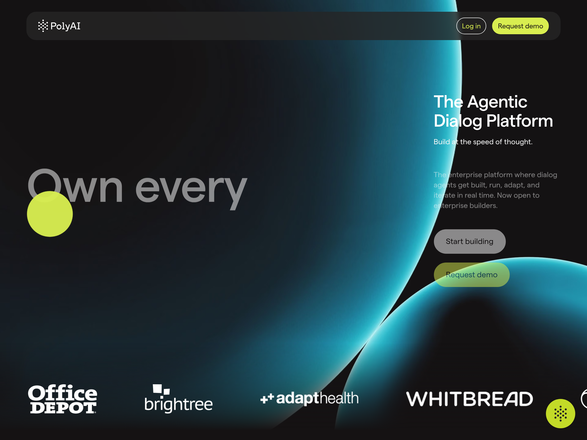 Screenshot of PolyAI website