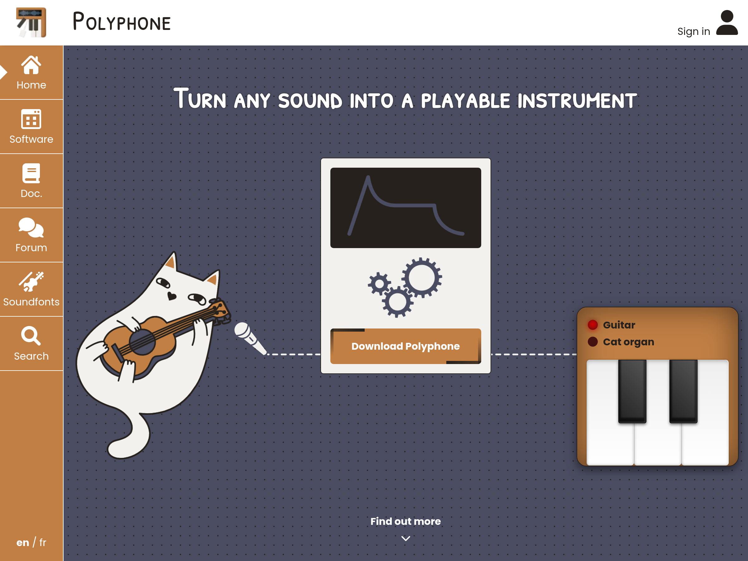 Screenshot of PolyPhone website