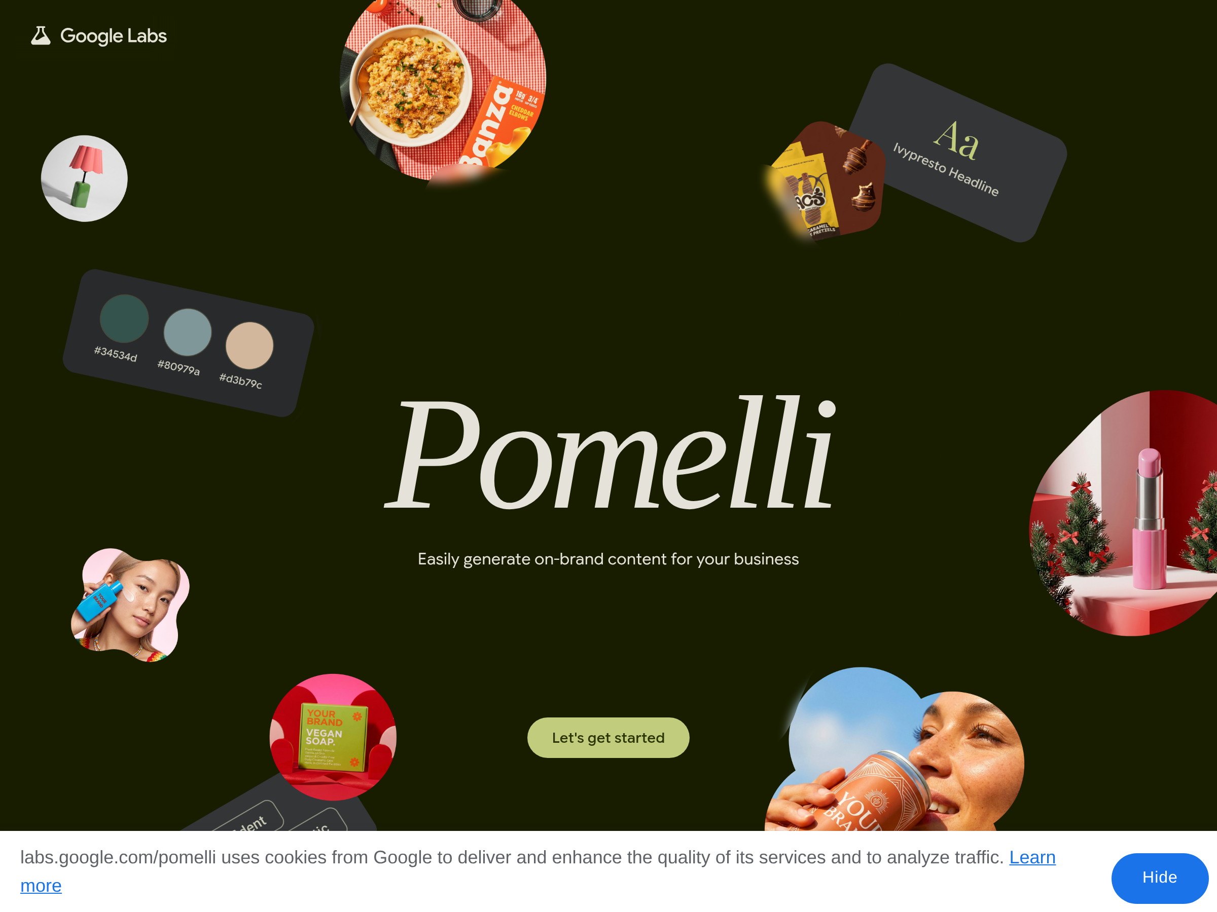 Screenshot of Pomelli website