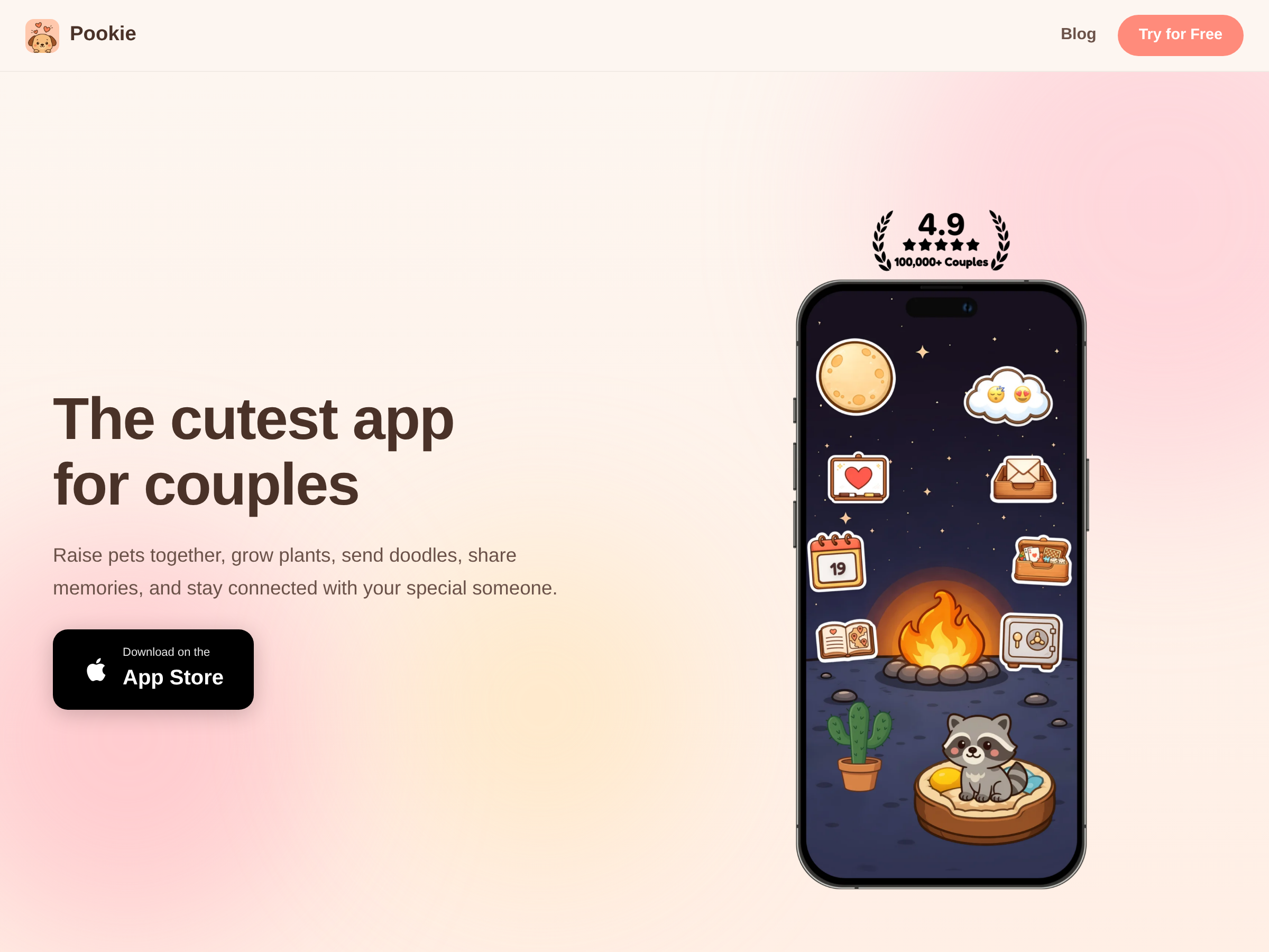 Screenshot of Pookie website