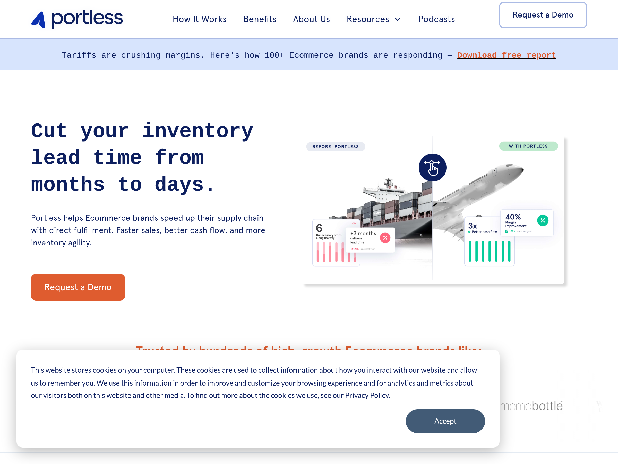 Screenshot of Portless website