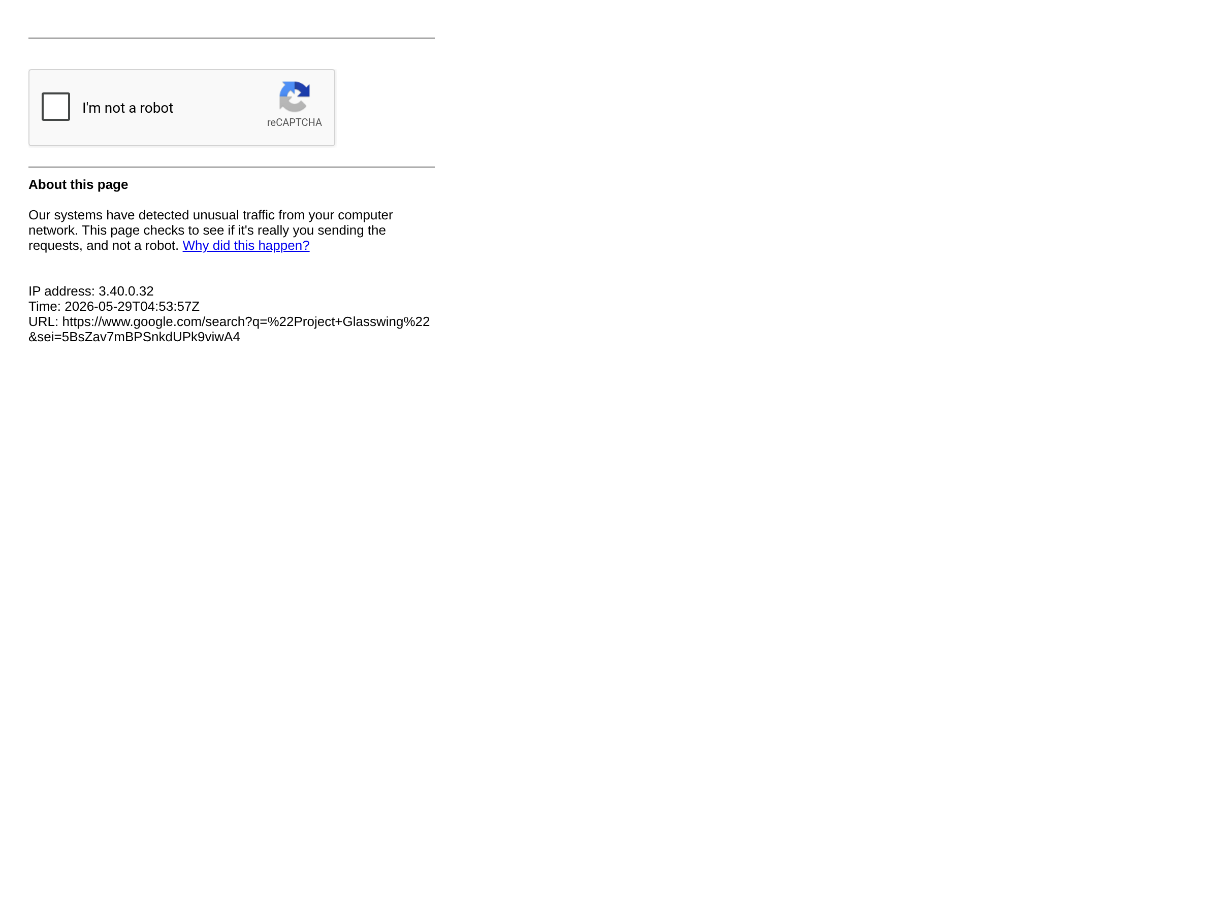 Screenshot of Project Glasswing website