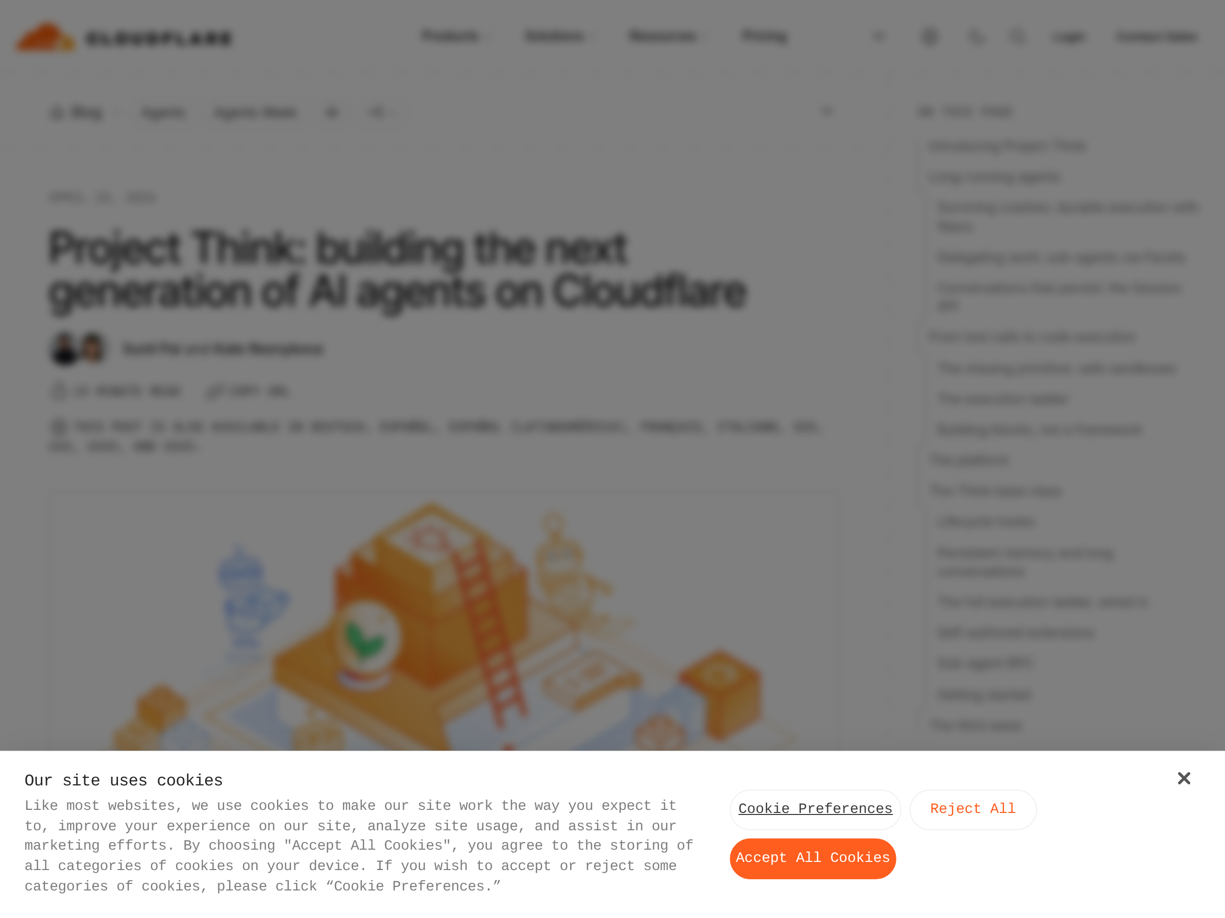 Screenshot of Project Think website