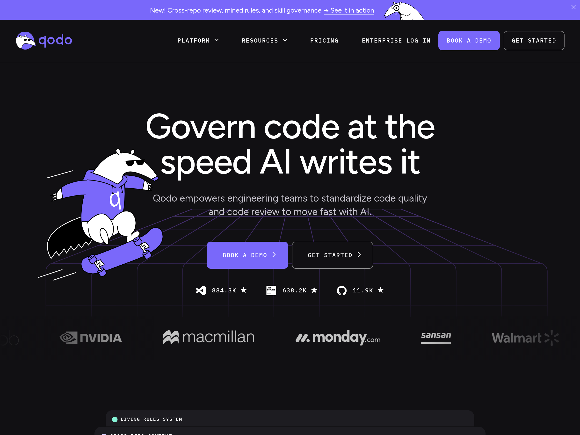Screenshot of Qodo website