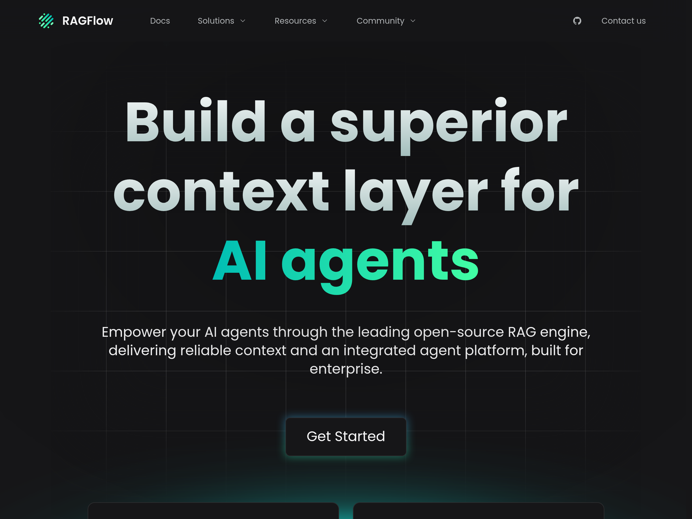 Screenshot of RAGFlow website