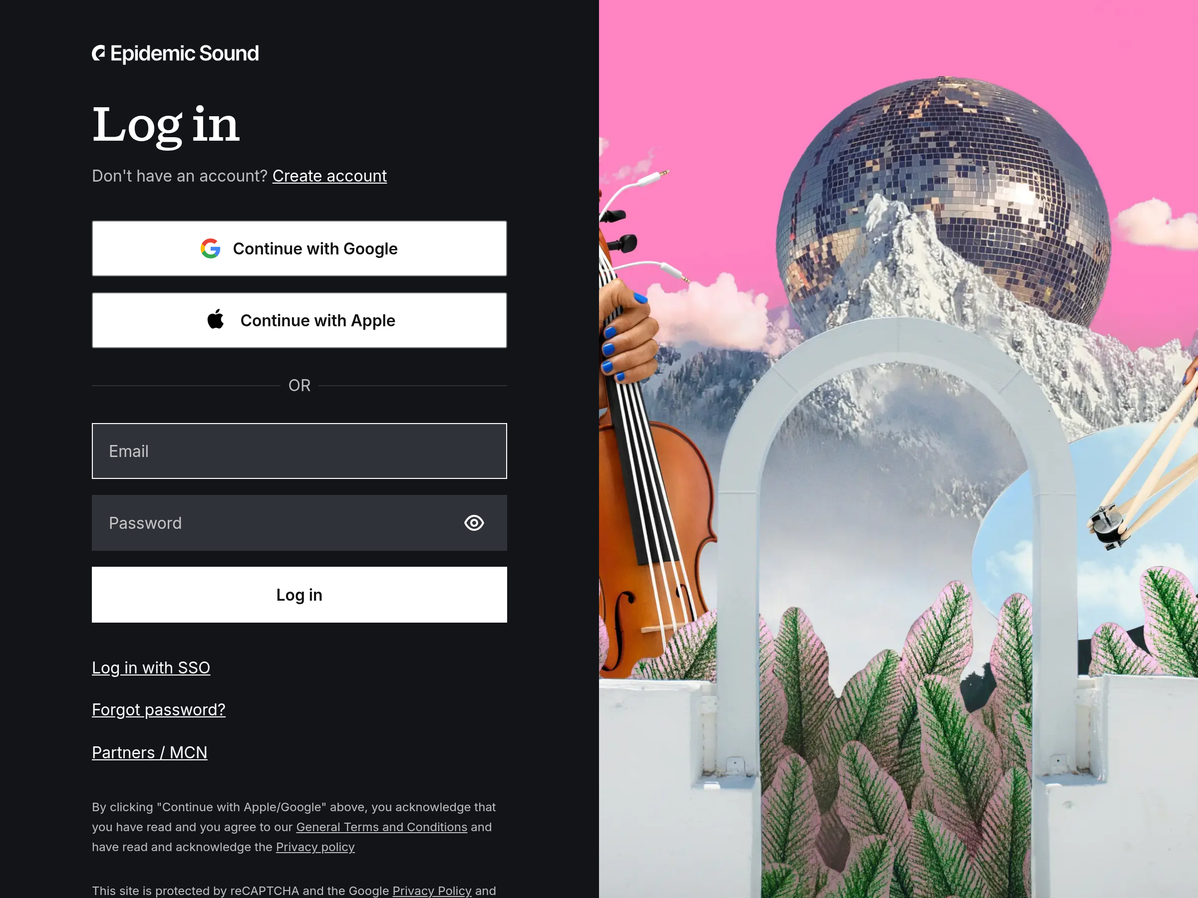 Screenshot of Epidemic Sound Studio website