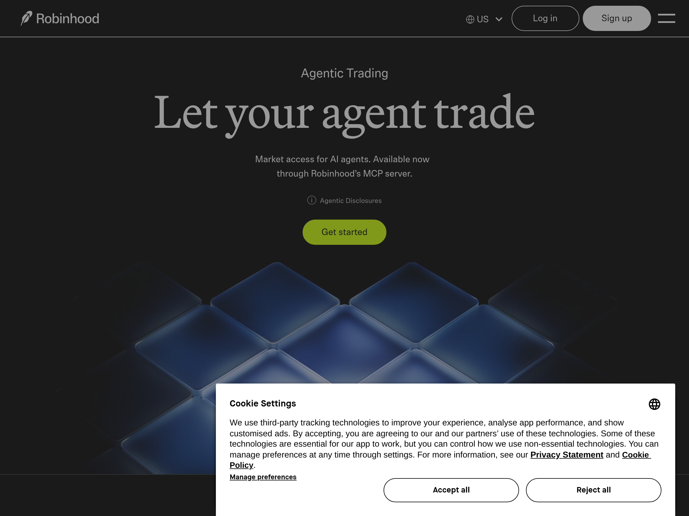 Screenshot of Robinhood Trading MCP website