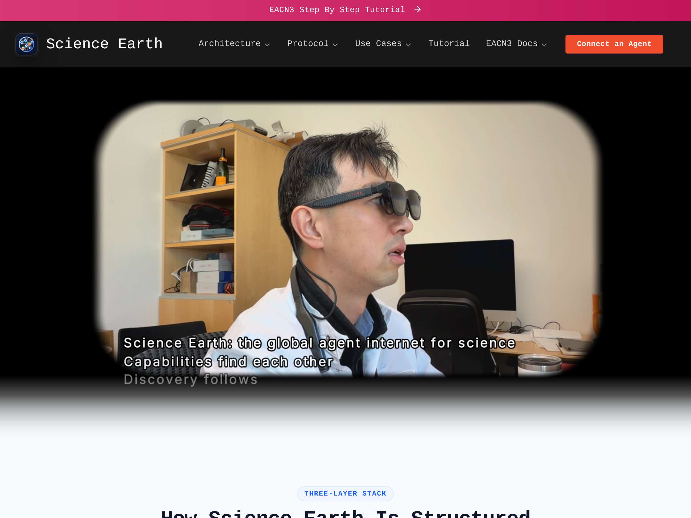 Screenshot of Science Earth website