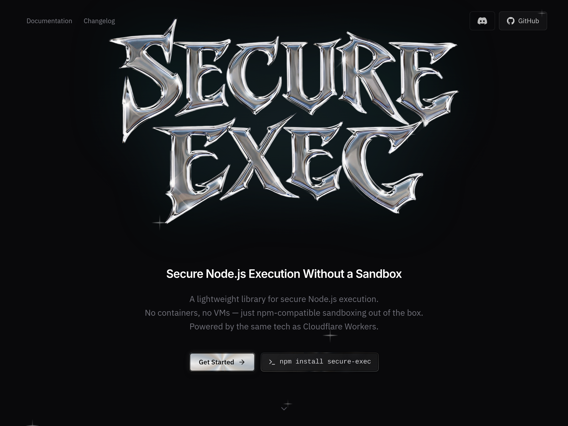 Screenshot of Secure Exec website