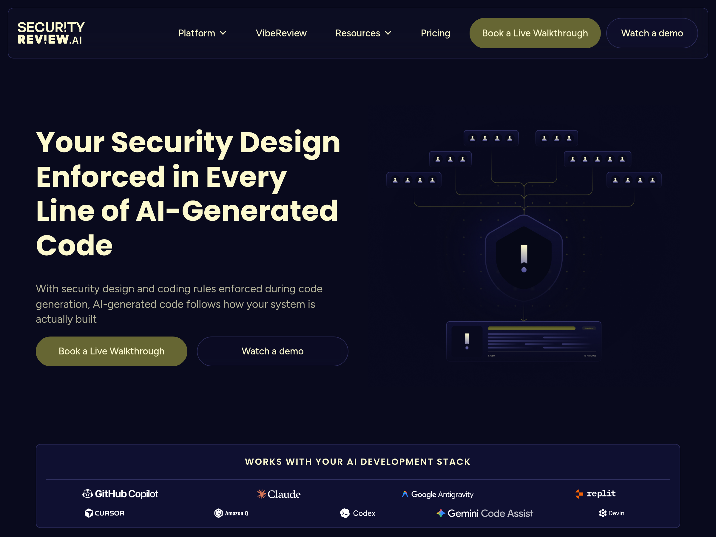 Screenshot of Security Review website