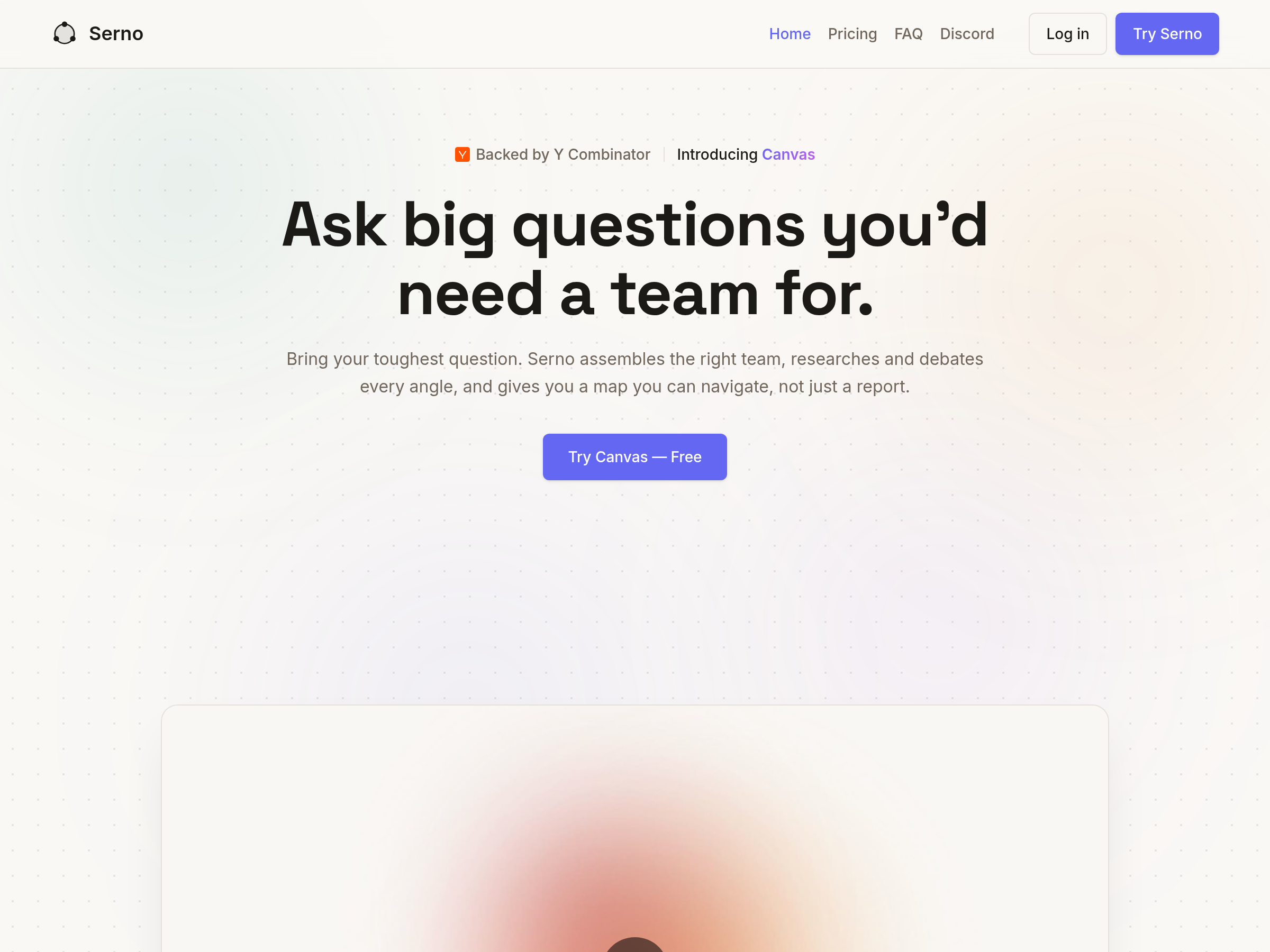 Screenshot of Serno website