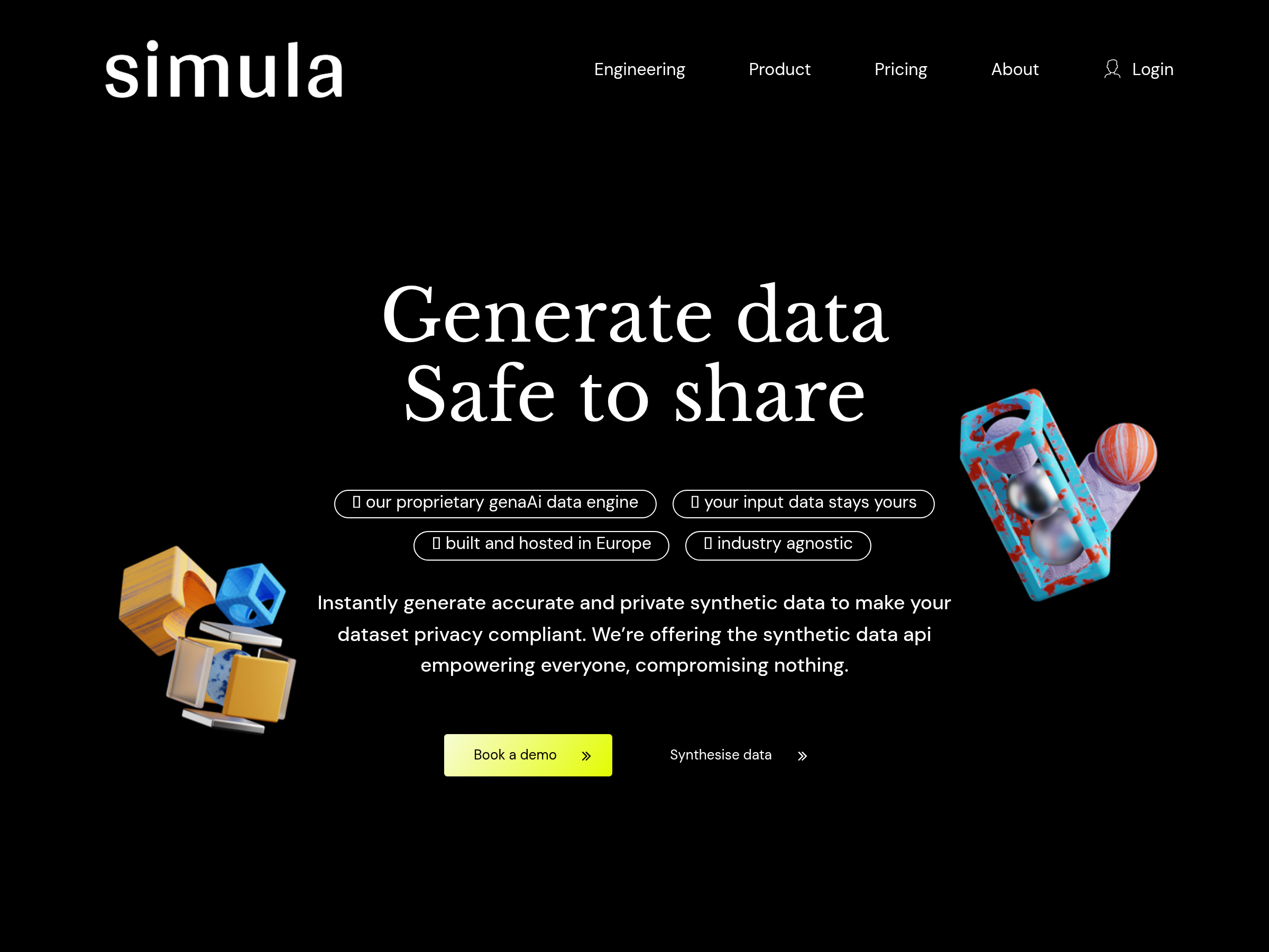 Screenshot of Simula website