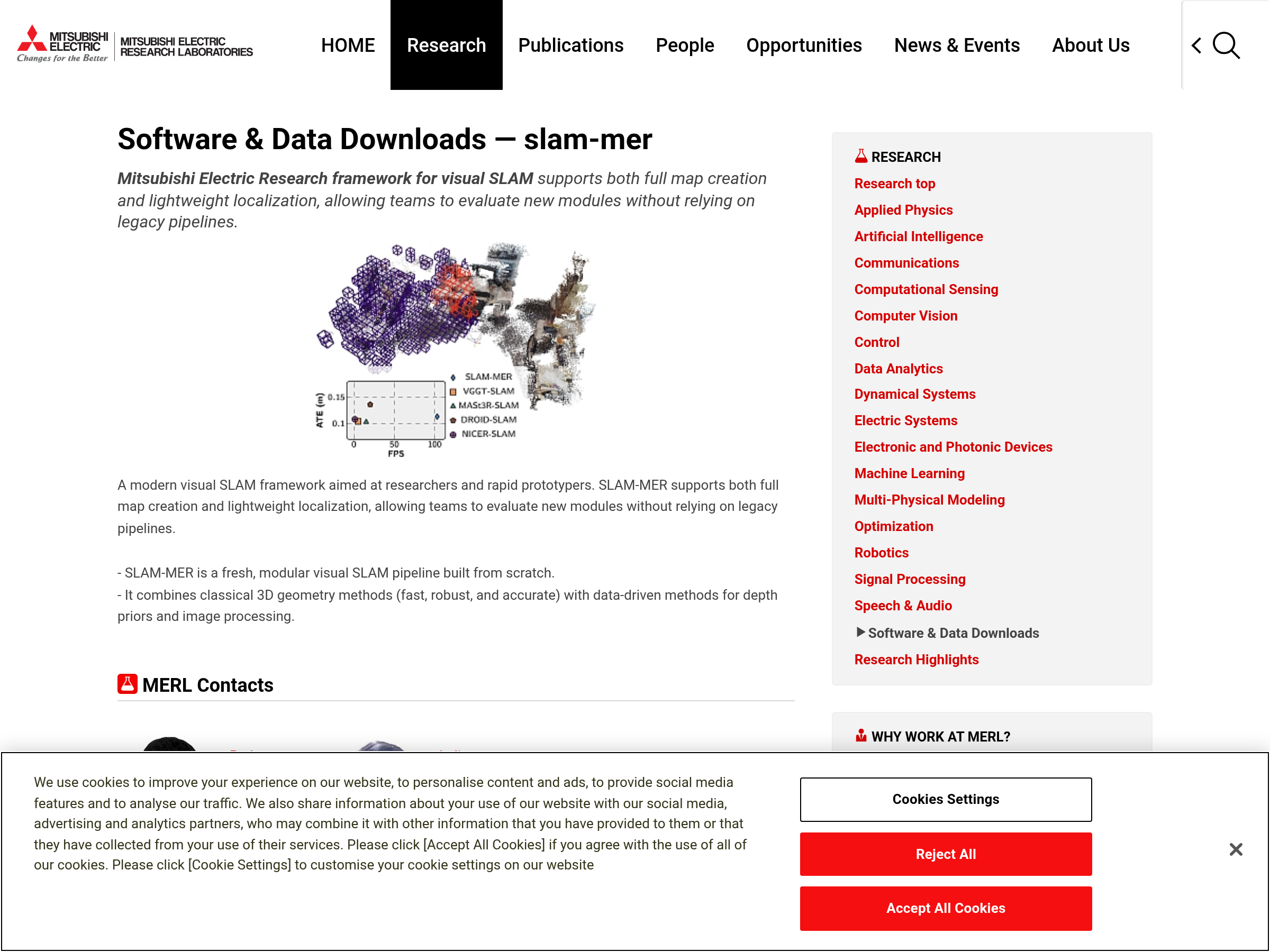 Screenshot of SLAM-MER website