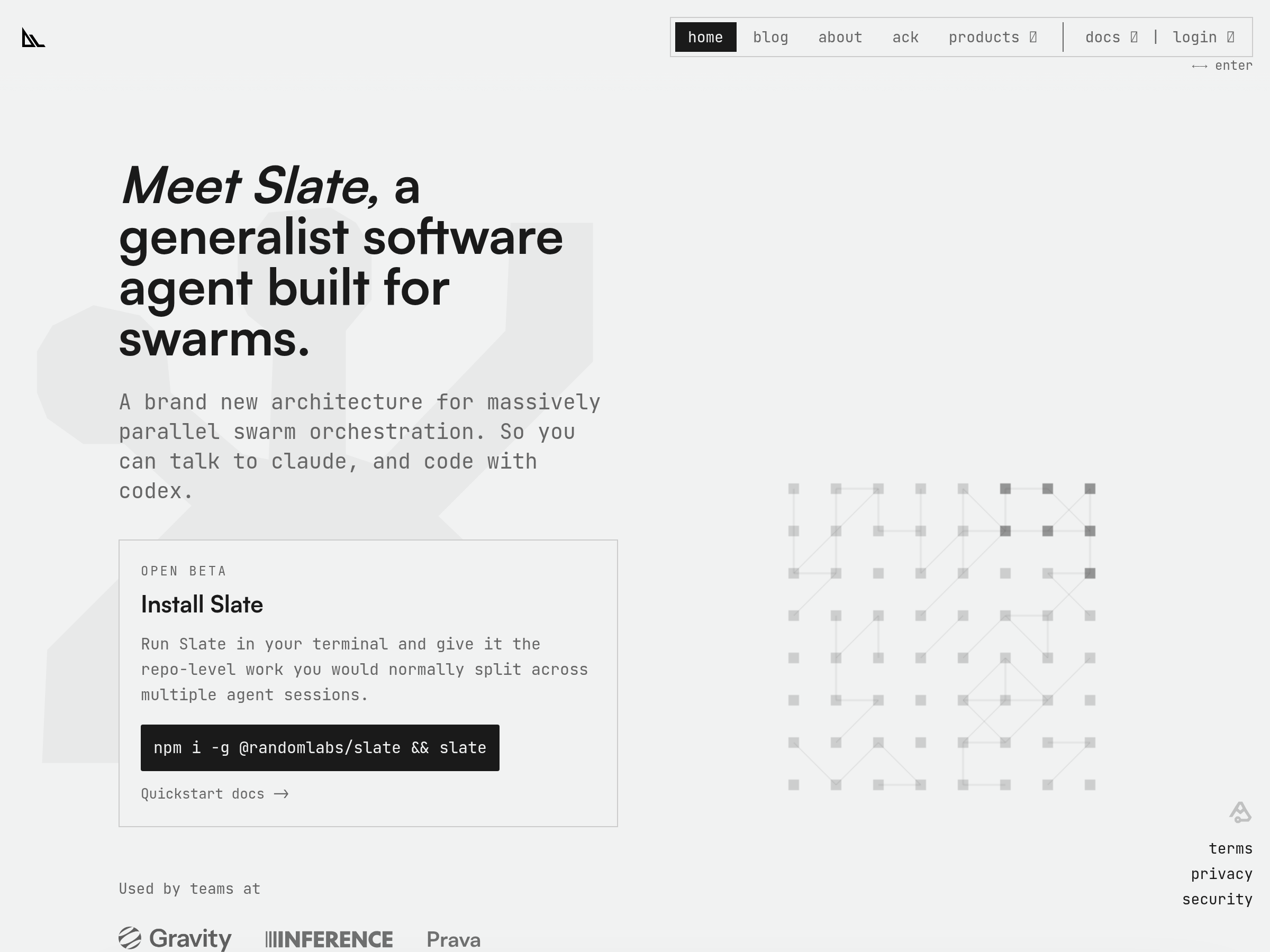 Screenshot of Slate website