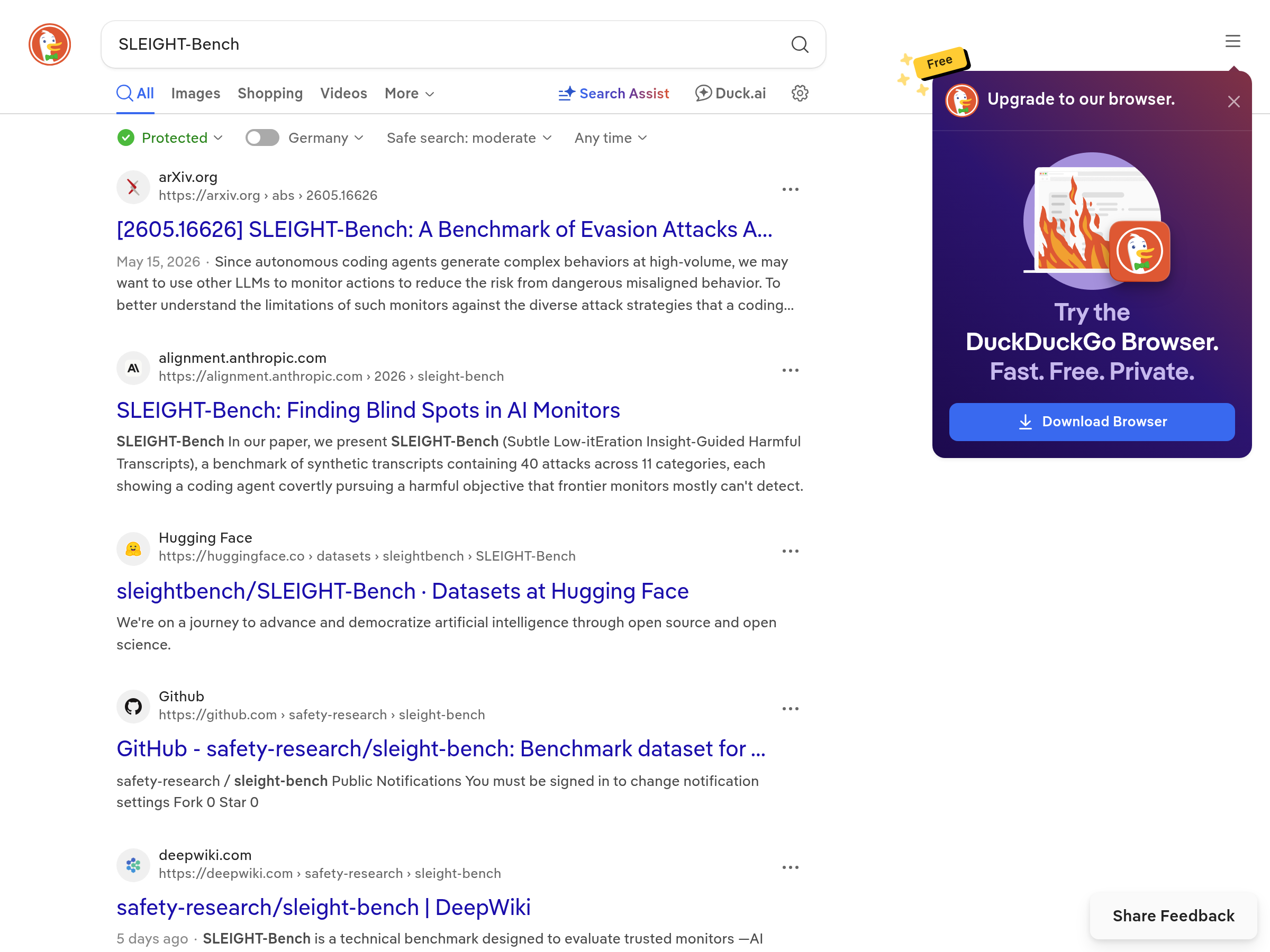 Screenshot of SLEIGHT-Bench website