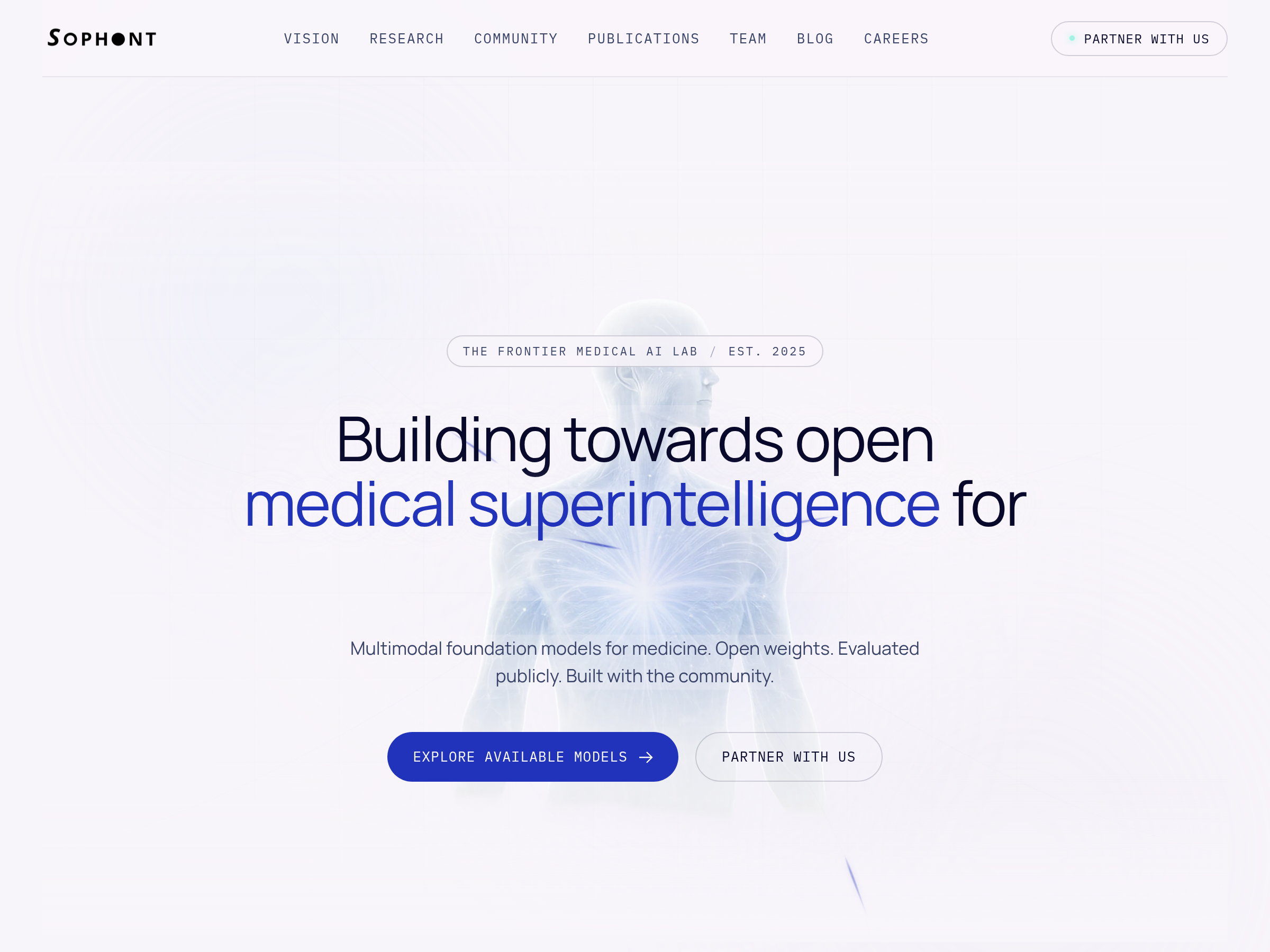 Screenshot of SophontAI website