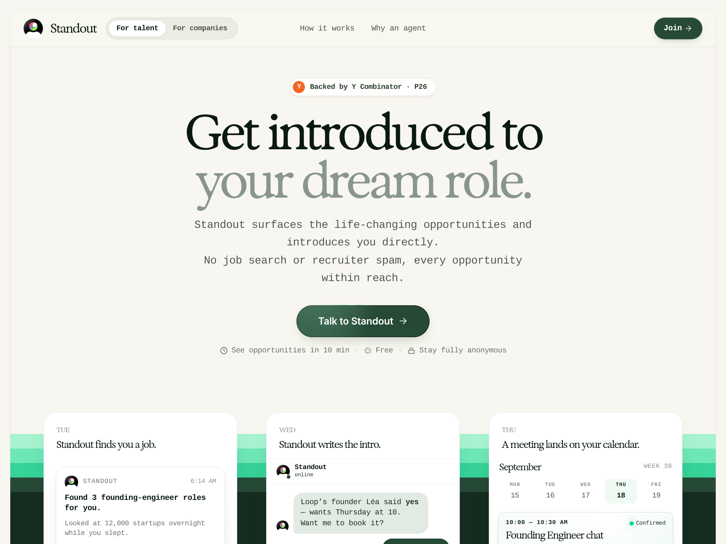 Screenshot of Standout.work website